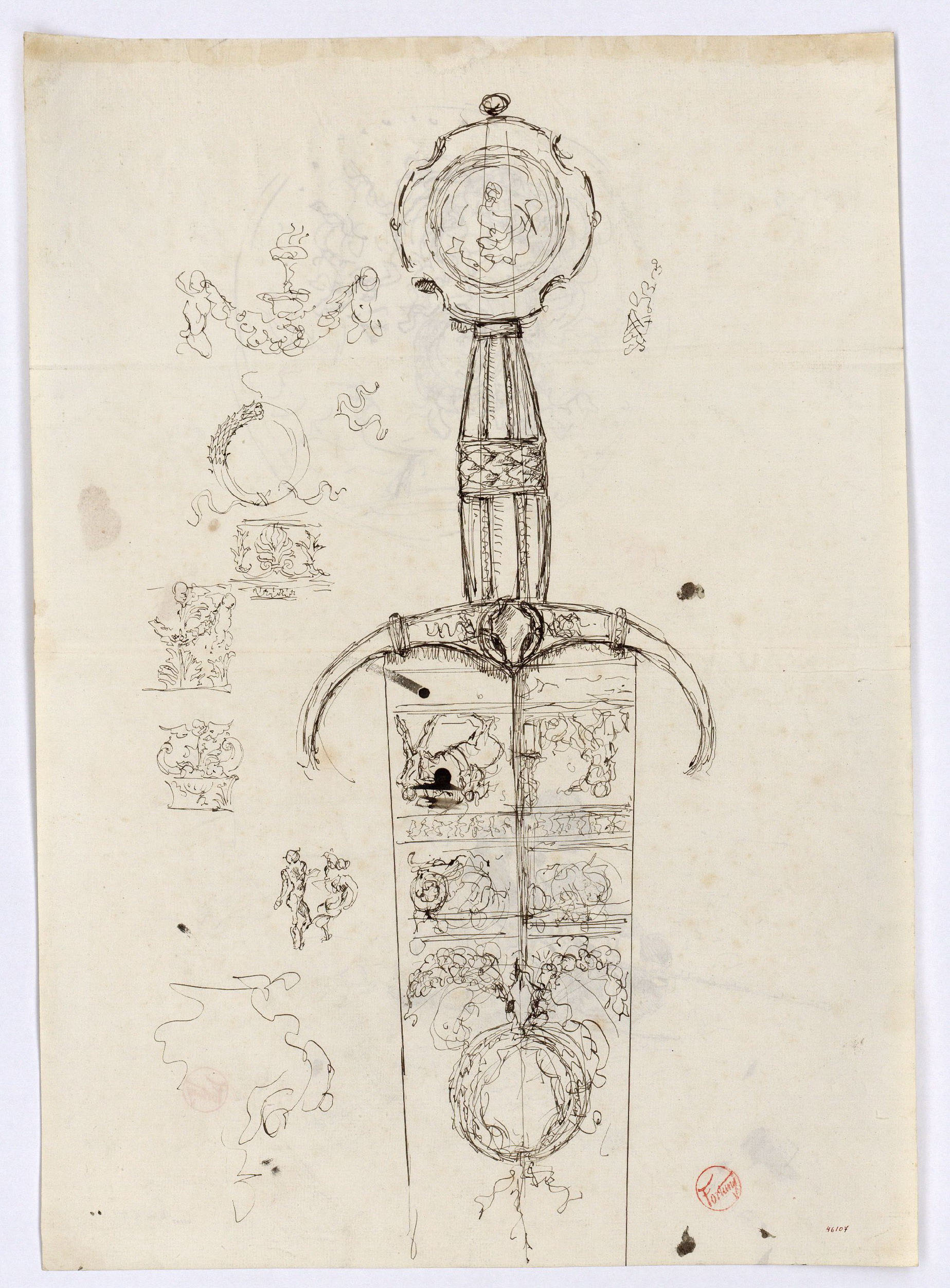 image for: Marià Fortuny - Moneda i estudi per al quadre «L'esmolador de sabres» (anvers) / Espasa d'estil renaixentista (revers) - Cap a 1863-1872 [1]