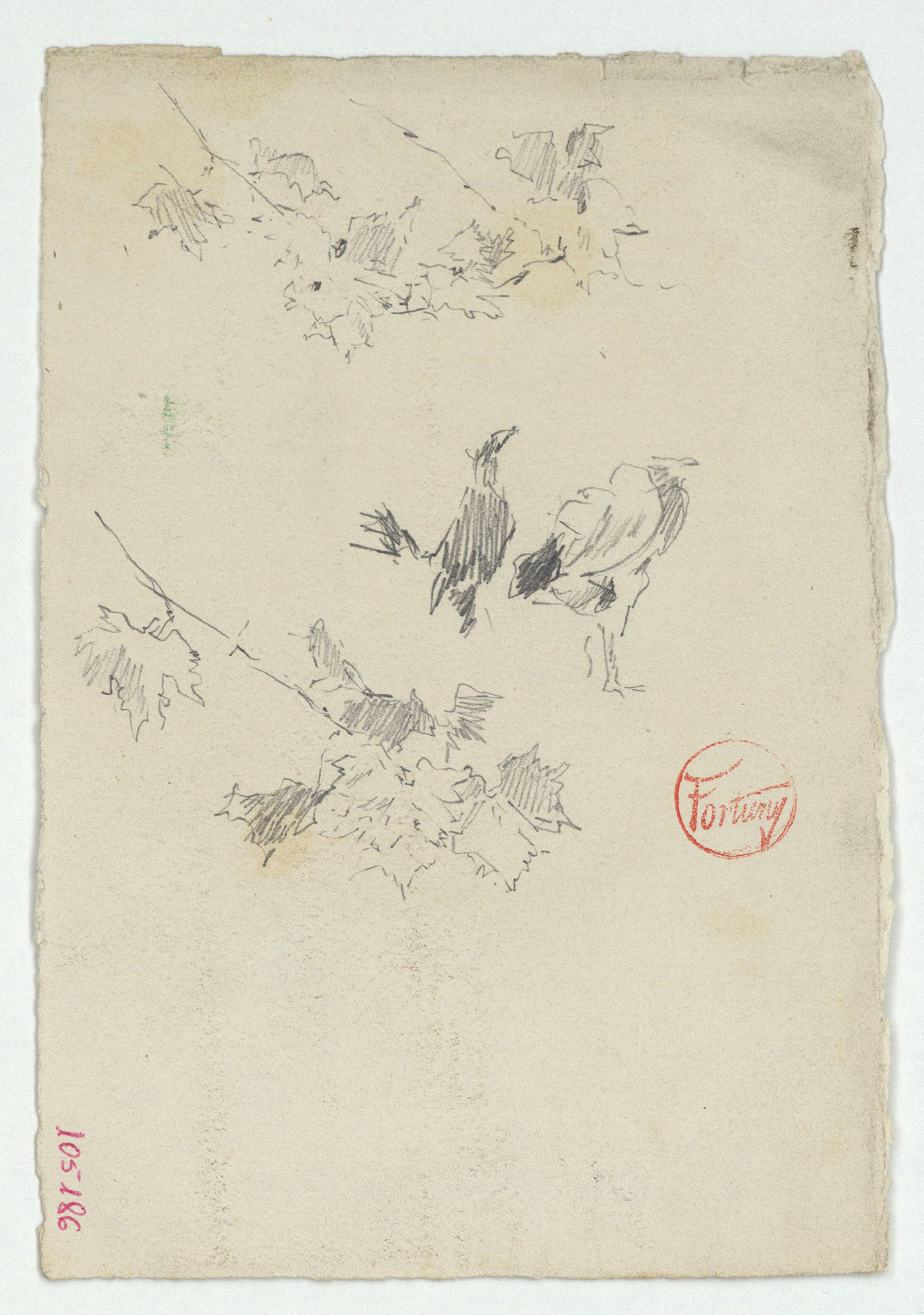 image for: Marià Fortuny - Fulles i gallines - Cap a 1870-1872