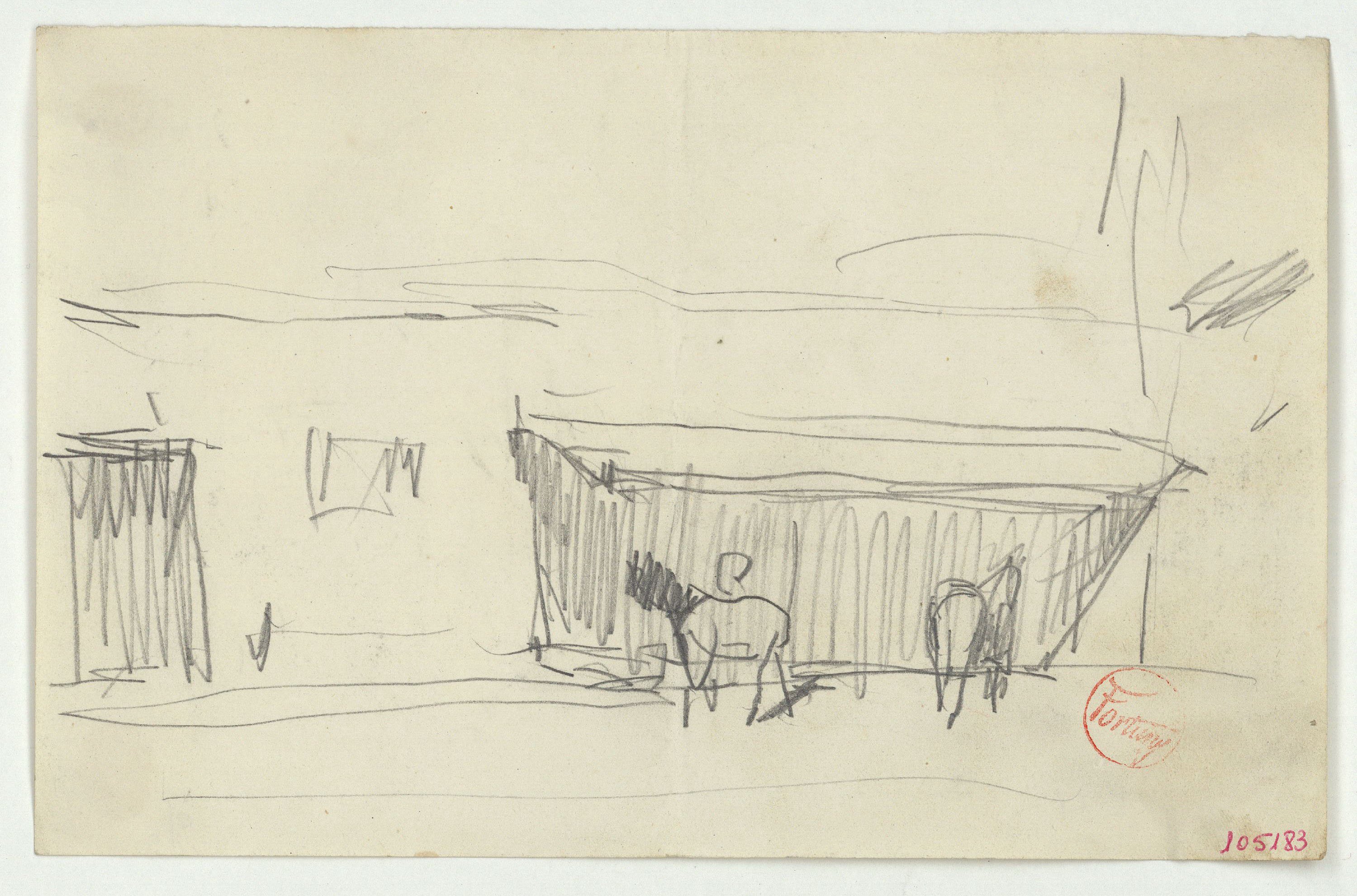 image for: Marià Fortuny - Croquis de cavalls en un estable - Cap a 1867-1872