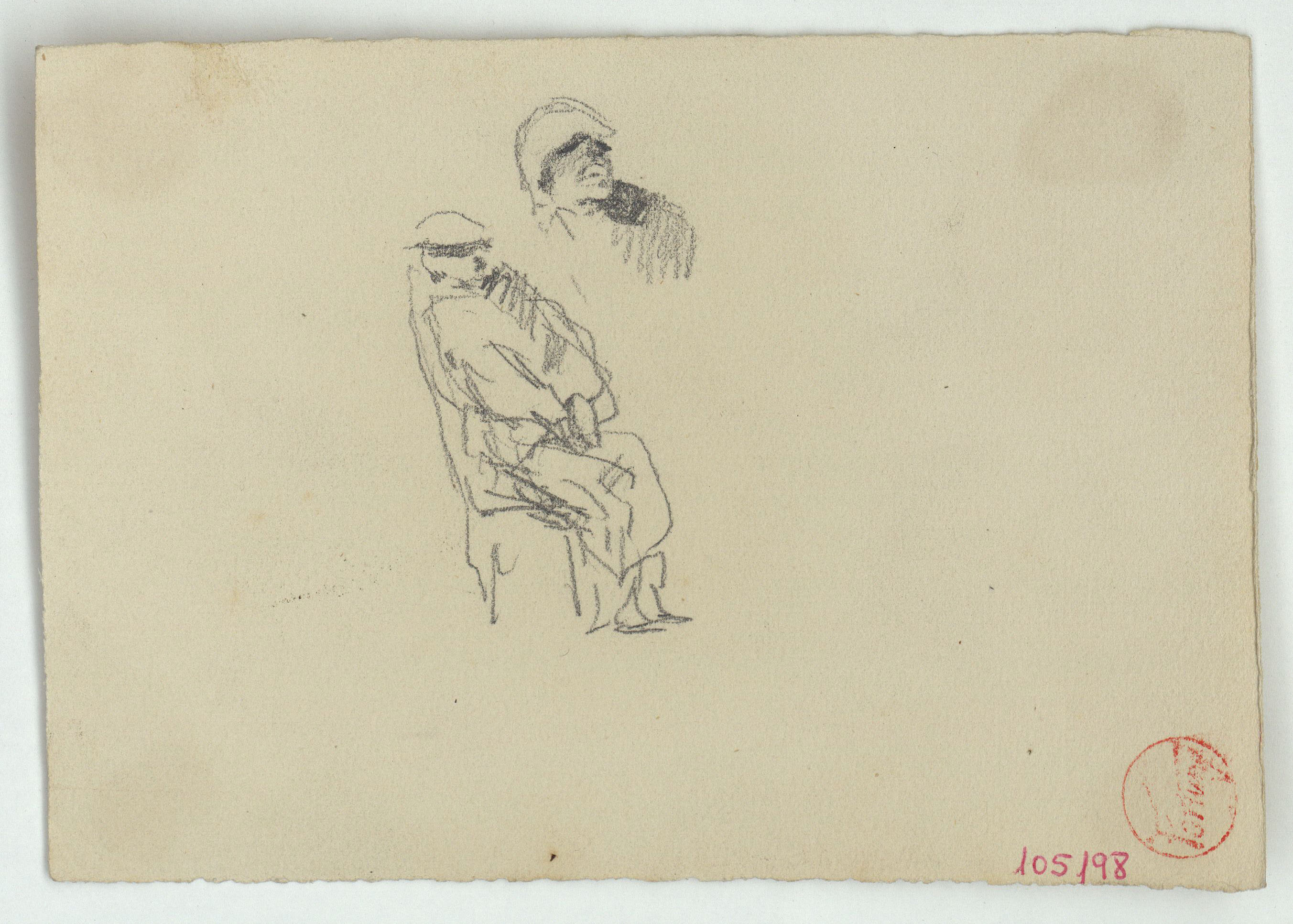 image for: Marià Fortuny - Esbós d'un cap i figura asseguda - Cap a 1863-1867