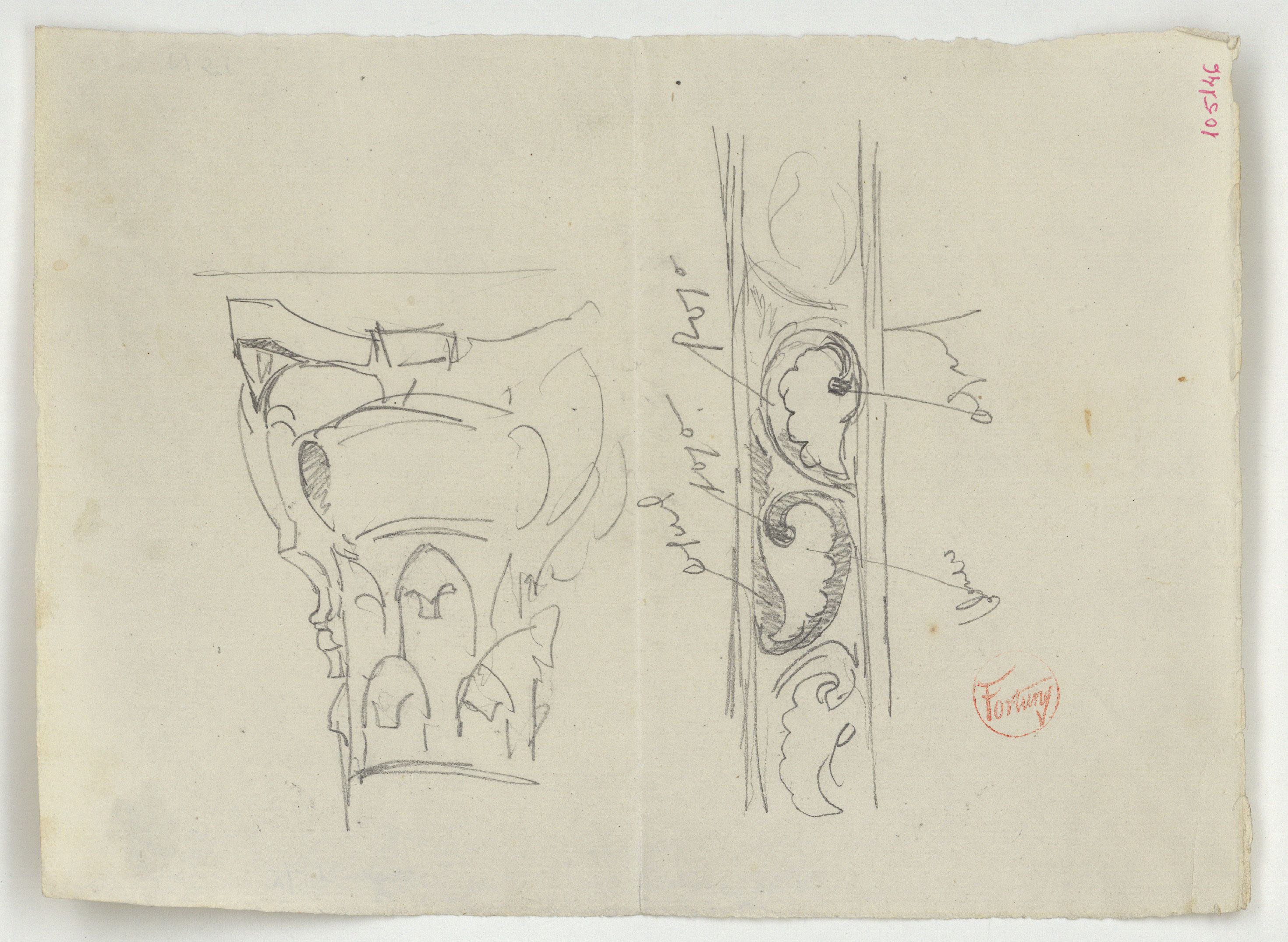 image for: Marià Fortuny - Capitell corinti i sanefa - Cap a 1867-1870