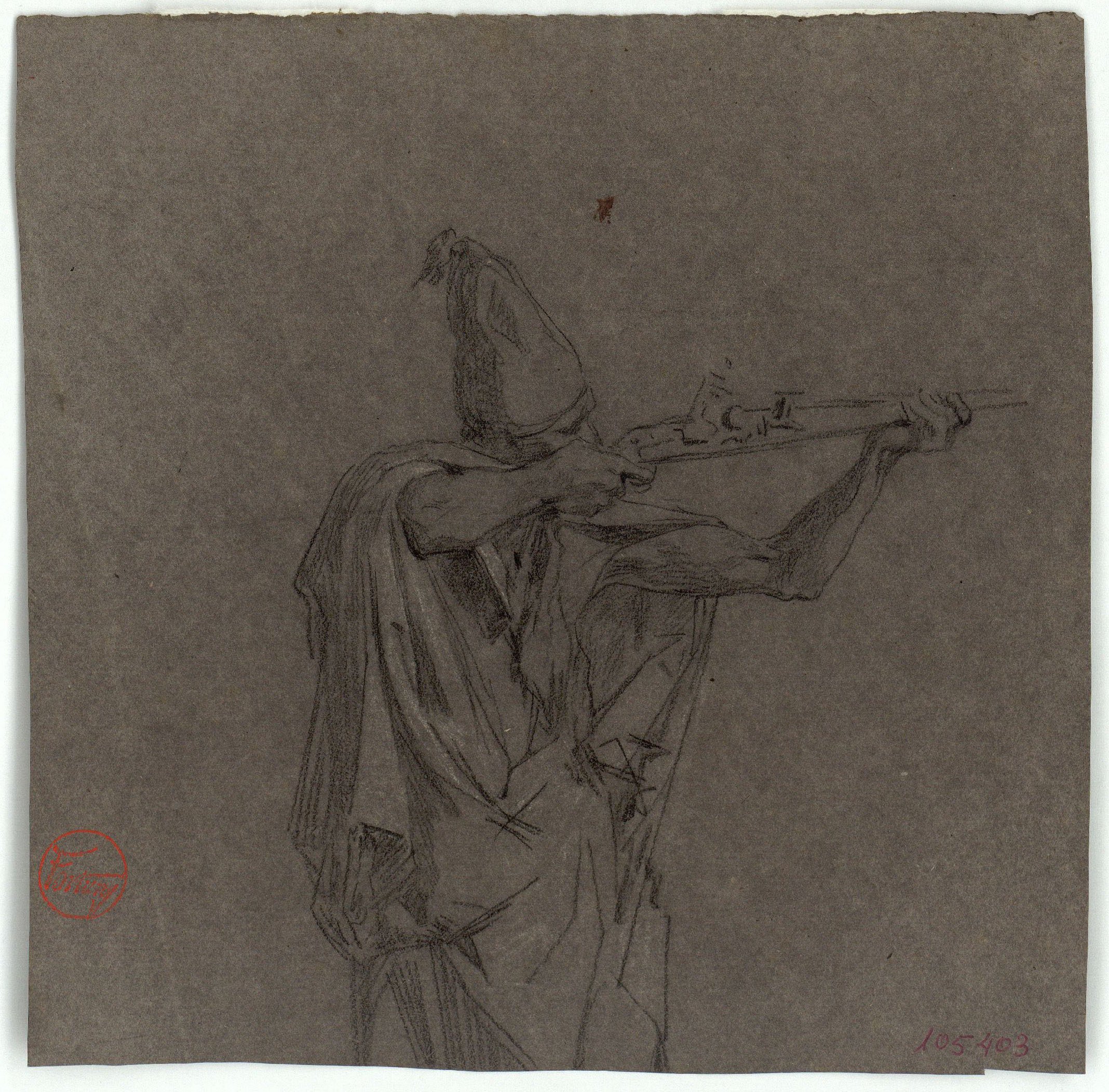 image for: Marià Fortuny - Mohazni (soldat reial) disparant. Estudi per al quadre «La batalla de Tetuan» - Cap a 1860-1862