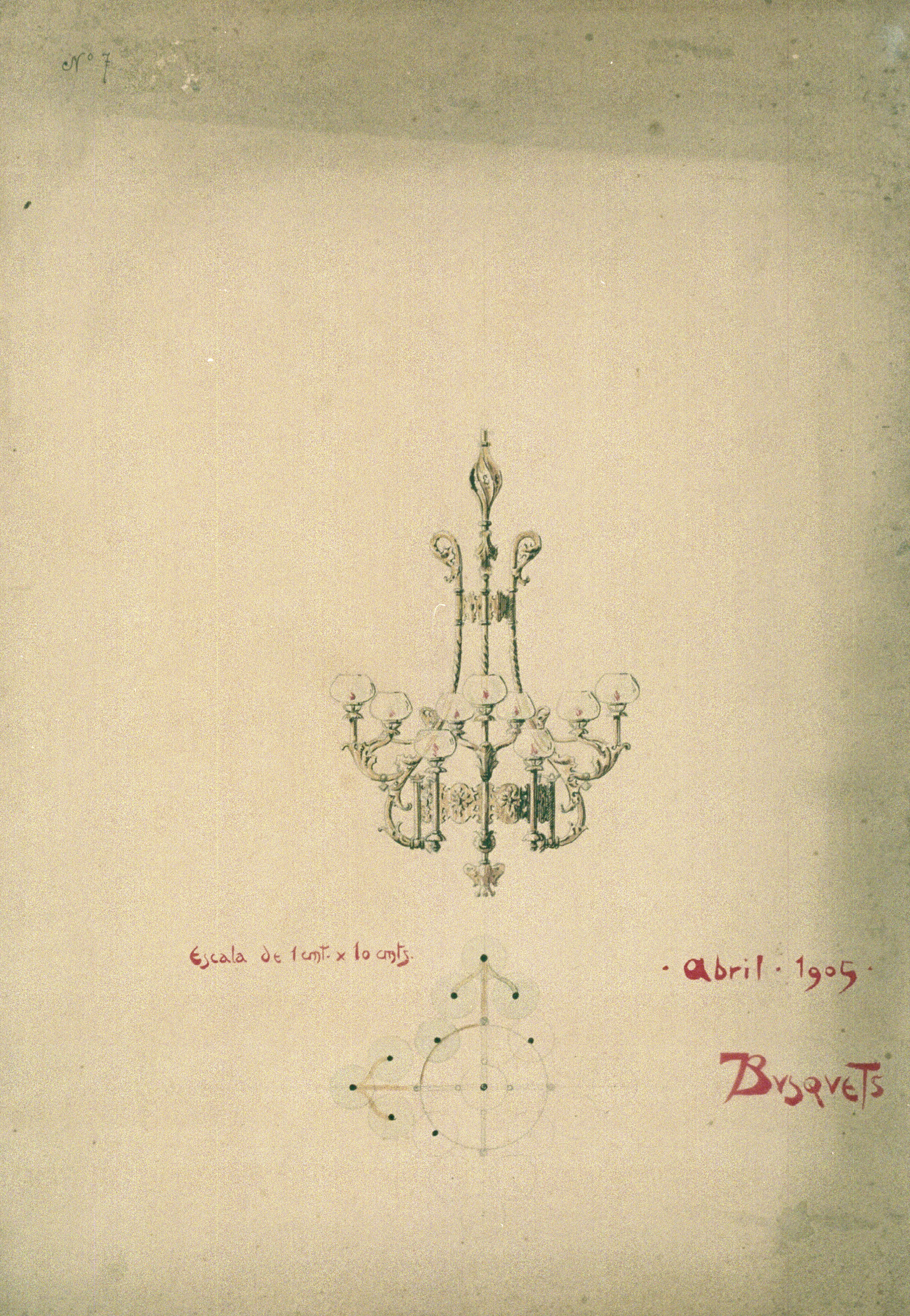image for: Joan Busquets - Llum, vista frontal i de secció - 1905
