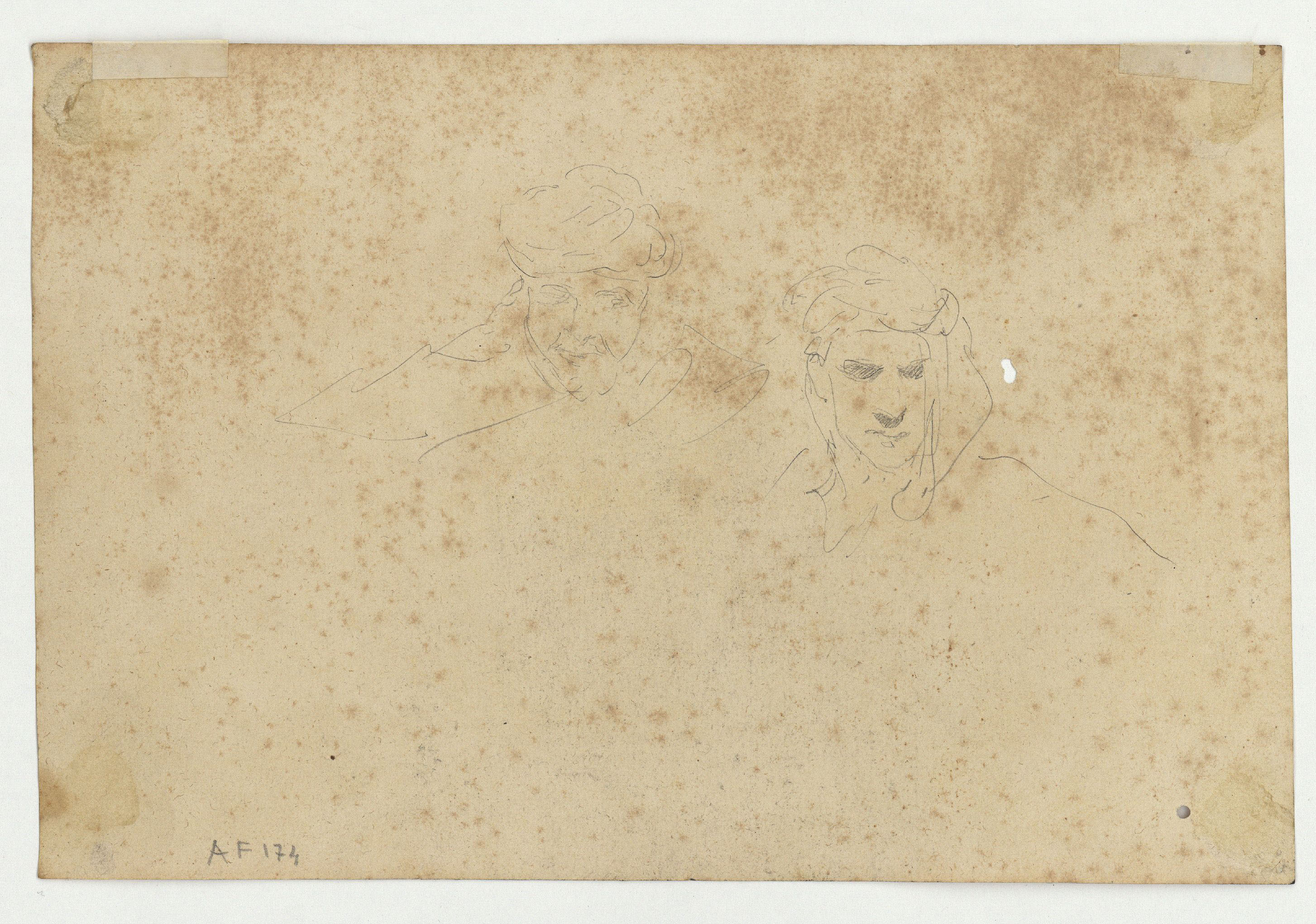 image for: Marià Fortuny - Camells (anvers) / Caps d'home amb turbant (revers) - Cap a 1860-1862 [1]