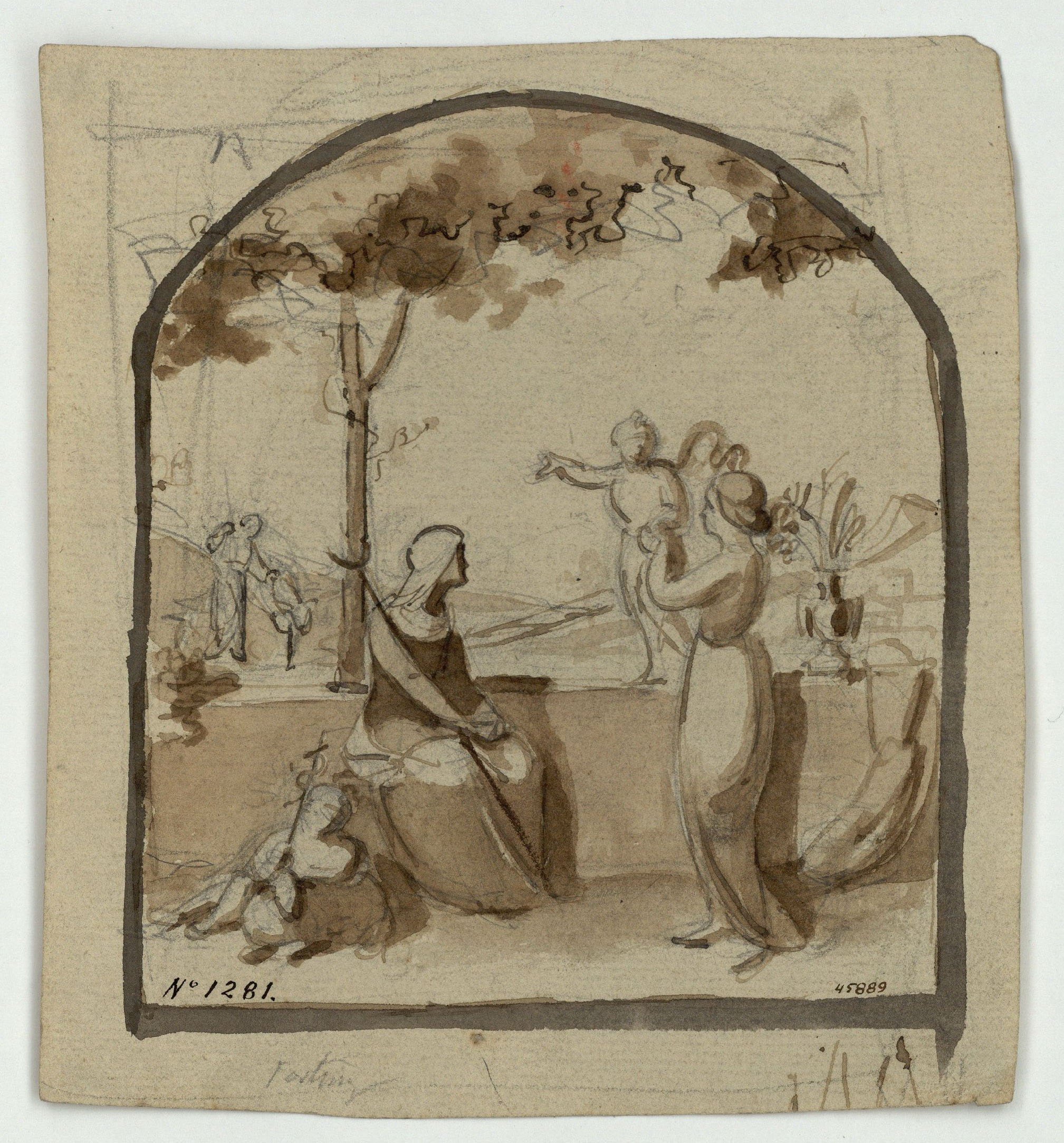 image for: Marià Fortuny - Santa Isabel, sant Joanet i la Mare de Déu amb el Nen - Cap a 1855-1858