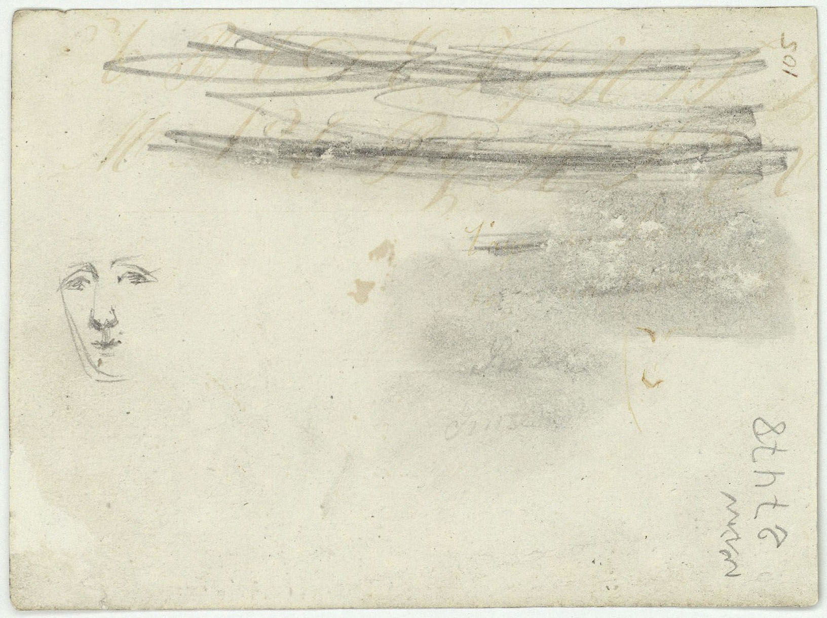 image for: Marià Fortuny - Bust femení (anvers) / Esbós de cara (revers) - Cap a 1856-1858 [1]