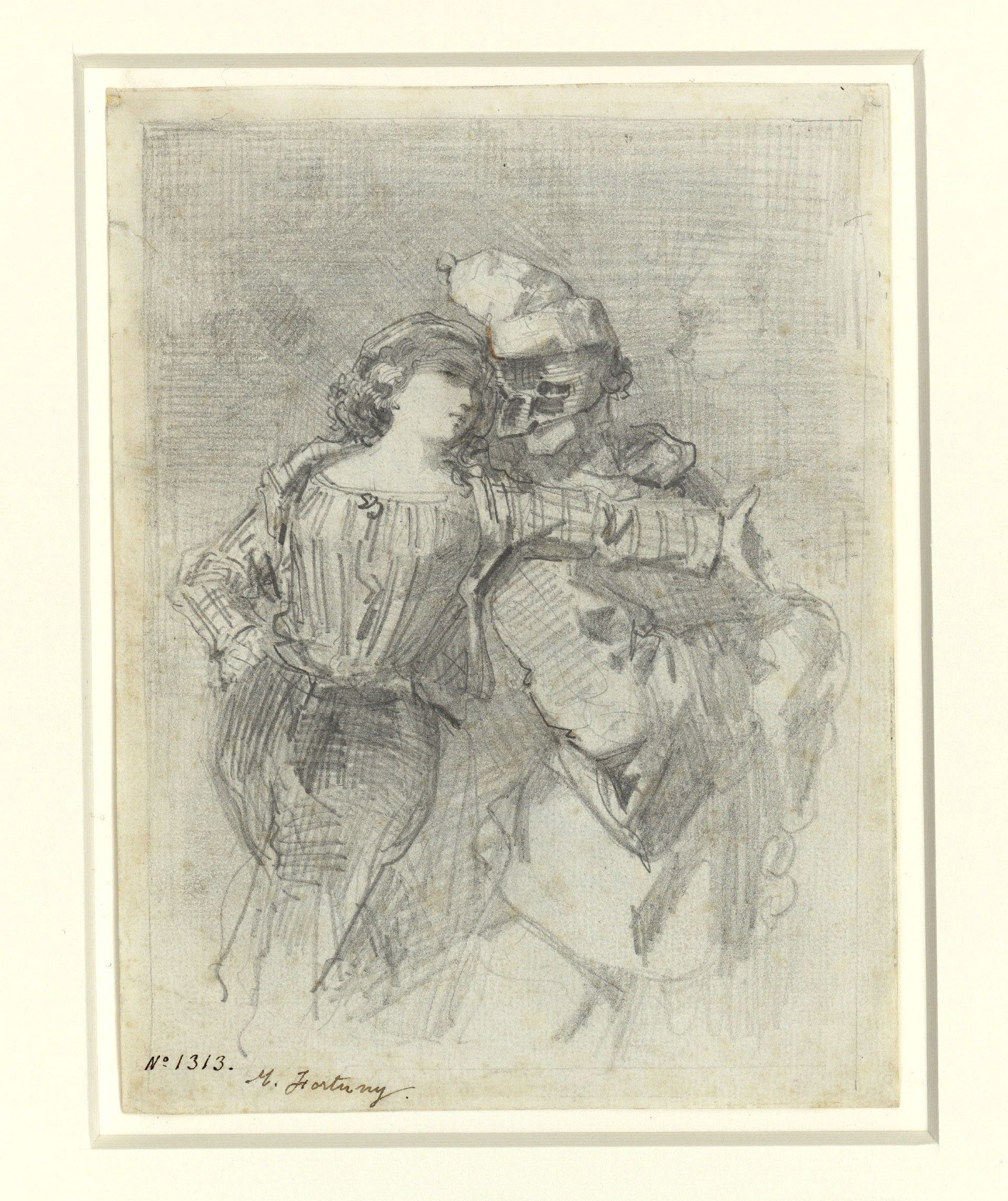 image for: Marià Fortuny - Parella de pierrots - Cap a 1855-1857