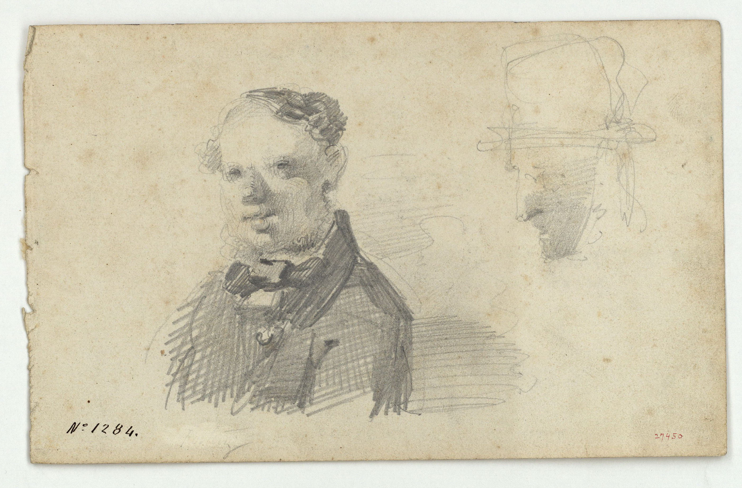 image for: Marià Fortuny - Bust i cap de personatges anglesos - Cap a 1856-1858