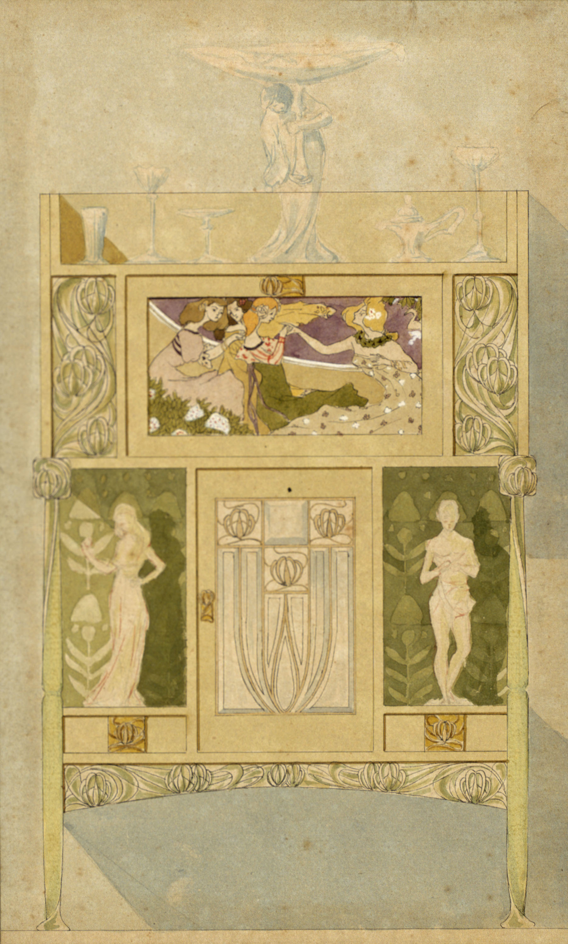 image for: Gaspar Homar - Armari escriptori amb plafons de marqueteria - Cap a 1901-1906