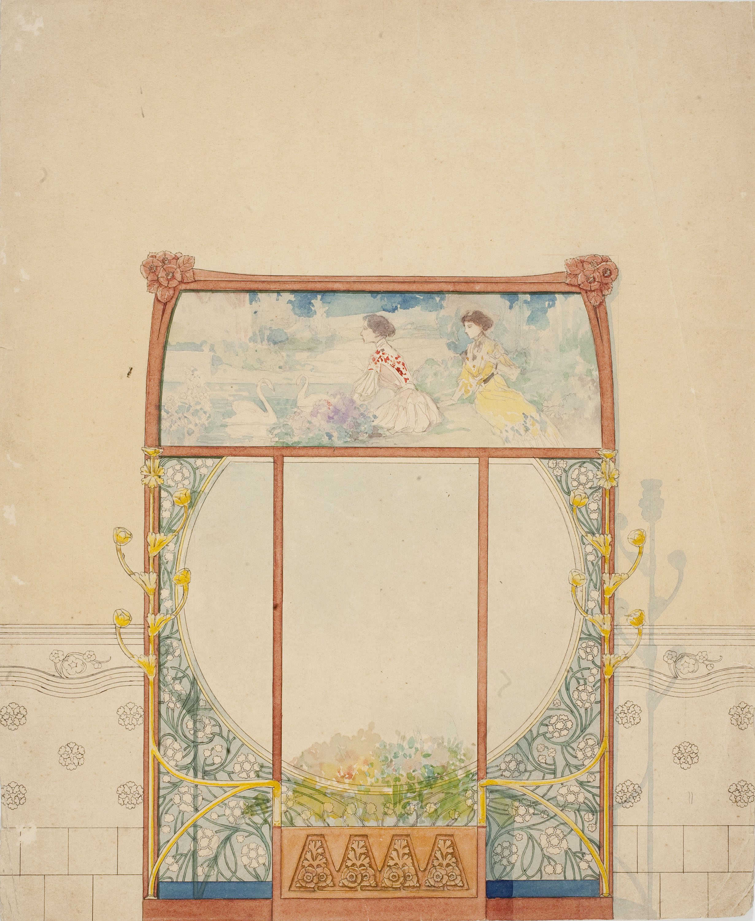 image for: Gaspar Homar - Paraigüer amb plafons de marqueteria i mirall - Cap a 1905