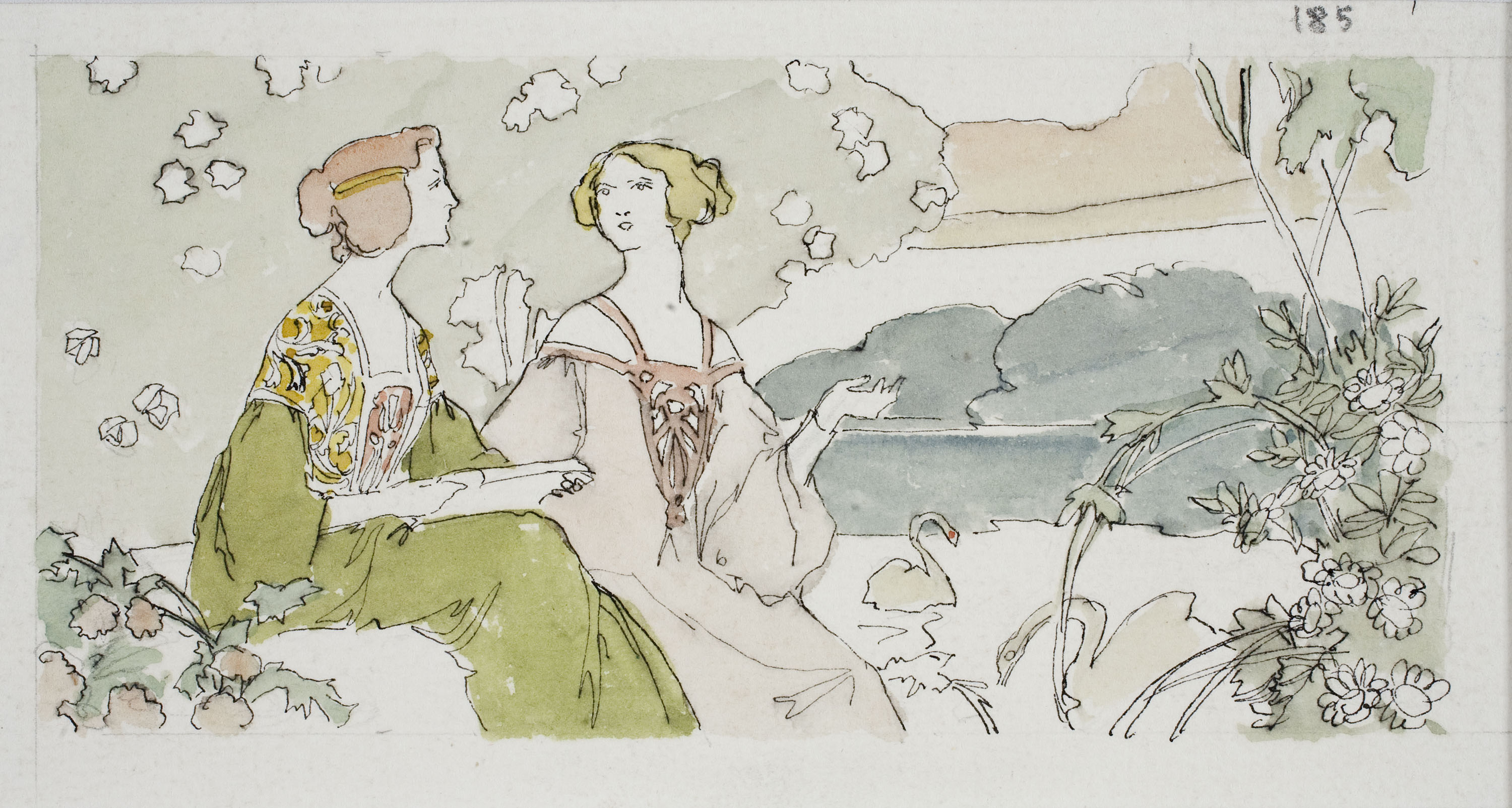 image for: Gaspar Homar - Plafó de marqueteria per al mobiliari de la casa Lleó Morera de Barcelona - Cap a 1905