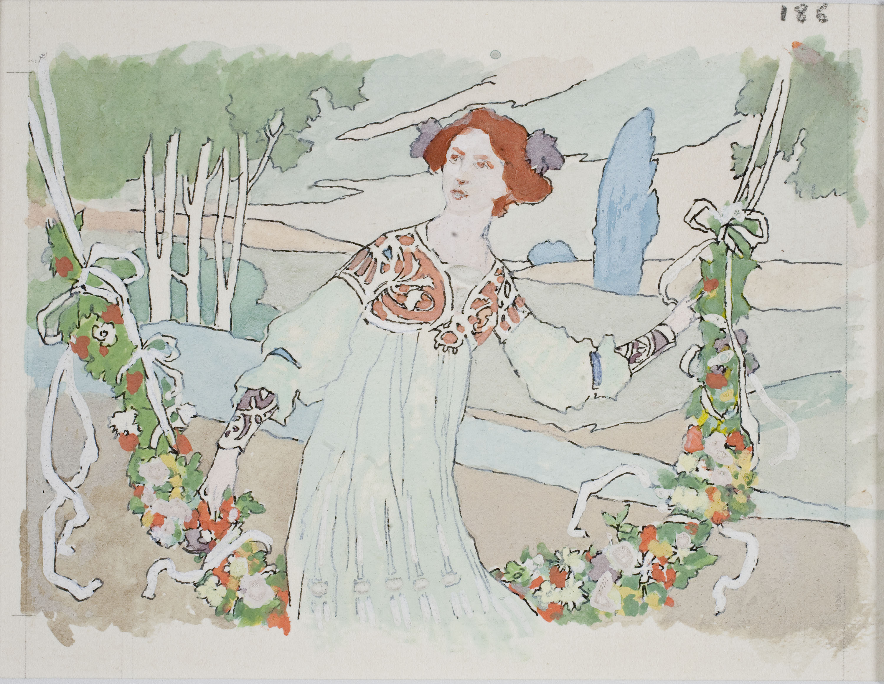 image for: Gaspar Homar - Plafó de marqueteria per al mobiliari de la casa Lleó Morera de Barcelona - 1905