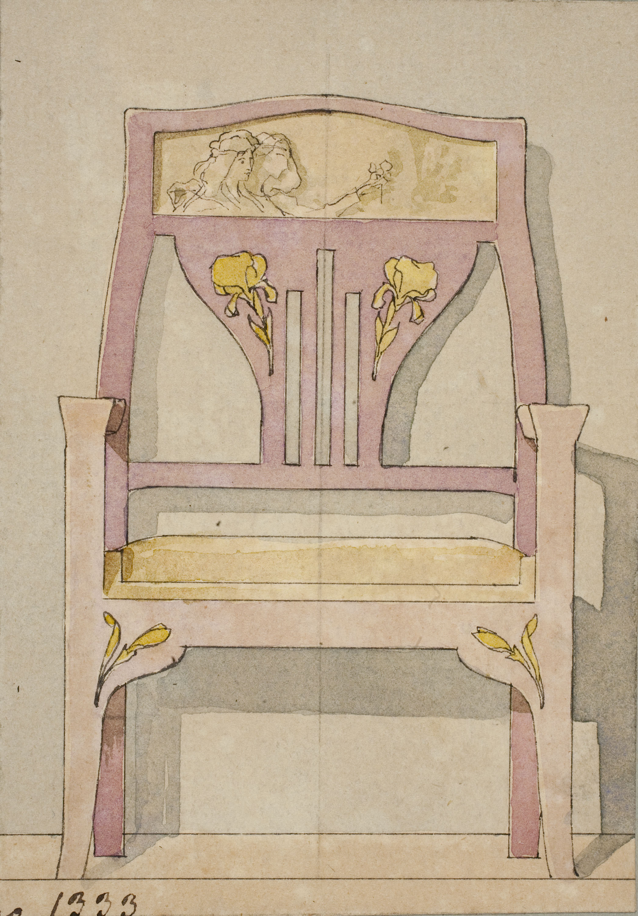 image for: Gaspar Homar - Butaca amb marqueteria - Cap a 1900