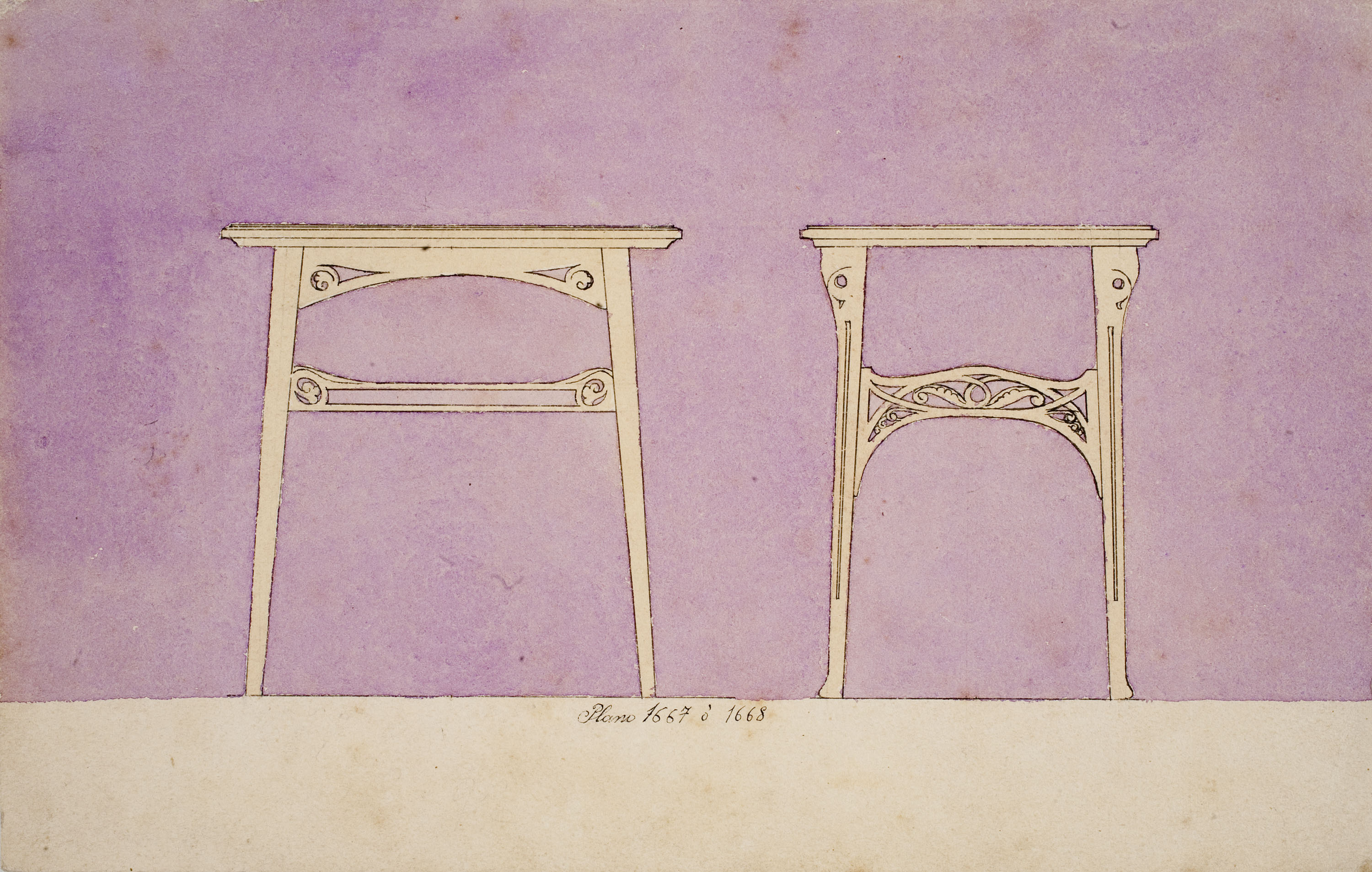 image for: Gaspar Homar - Taula (vista frontal i de perfil) - Cap a 1900-1906