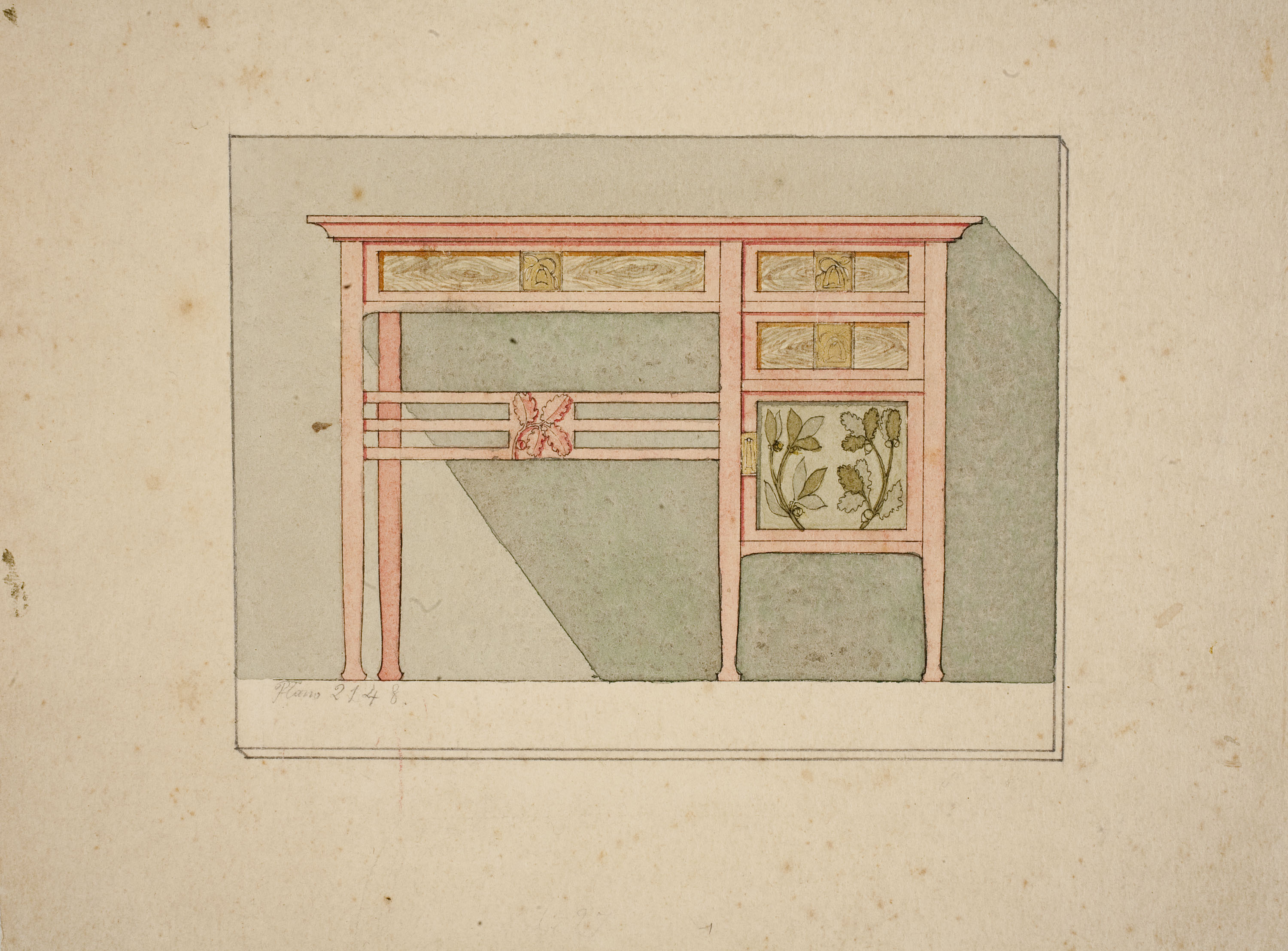 image for: Gaspar Homar - Taula escriptori amb marqueteria - Cap a 1905