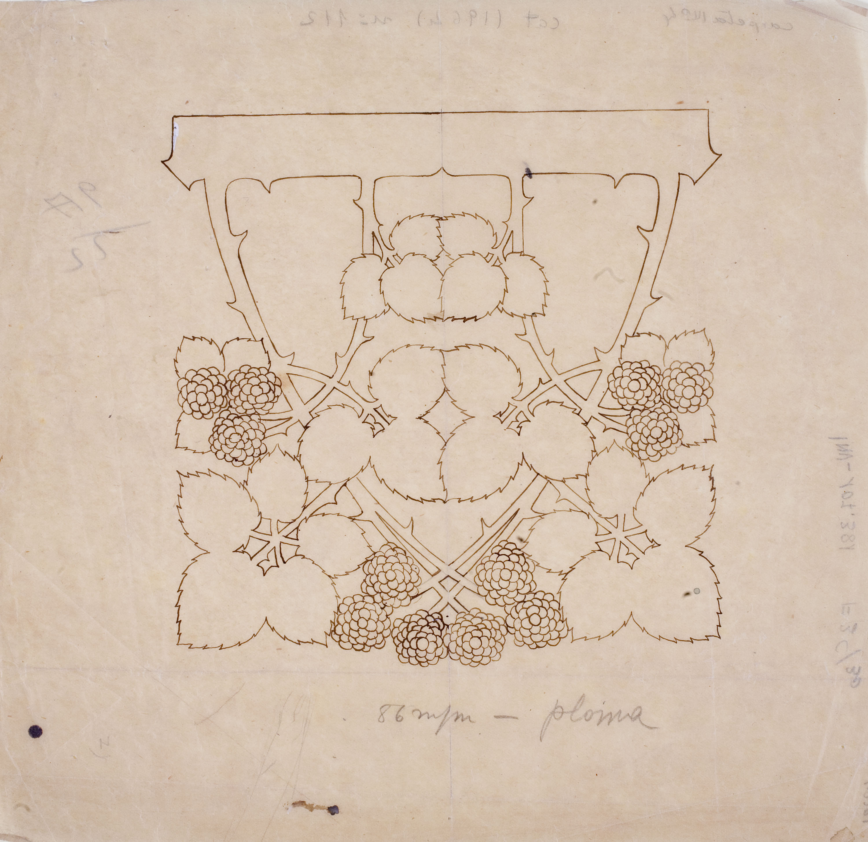 image for: Gaspar Homar - Frontissa de llautó - Cap a 1905