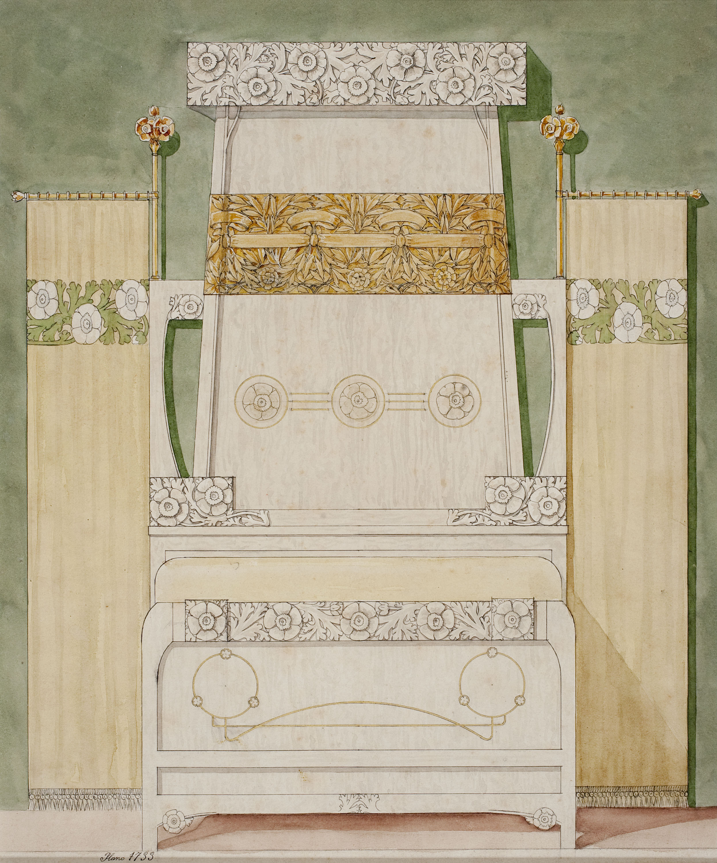 image for: Gaspar Homar - Llit amb capçal ornamentat - Cap a 1900-1906