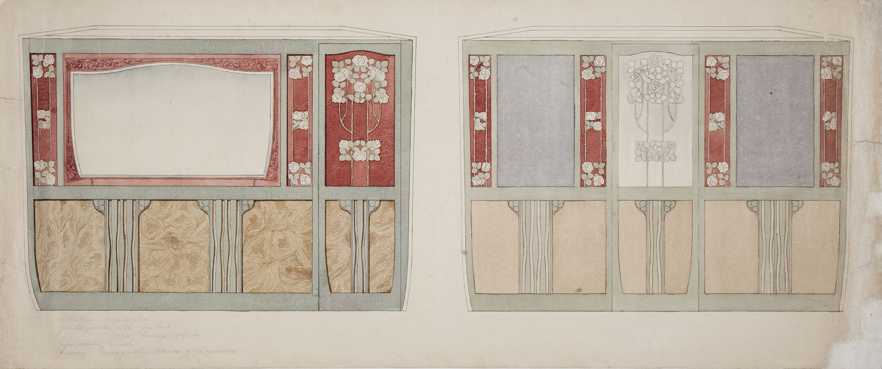 image for: Gaspar Homar - Arrambadors per al saló de la casa Lleó Morera de Barcelona - Cap a 1903-1905