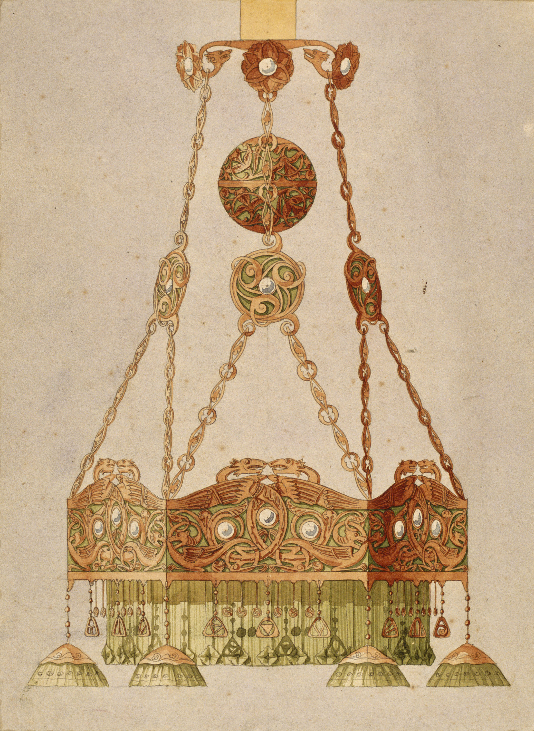 image for: Gaspar Homar - Llum de metall per a la casa Burés de Barcelona - Cap a 1900-1906