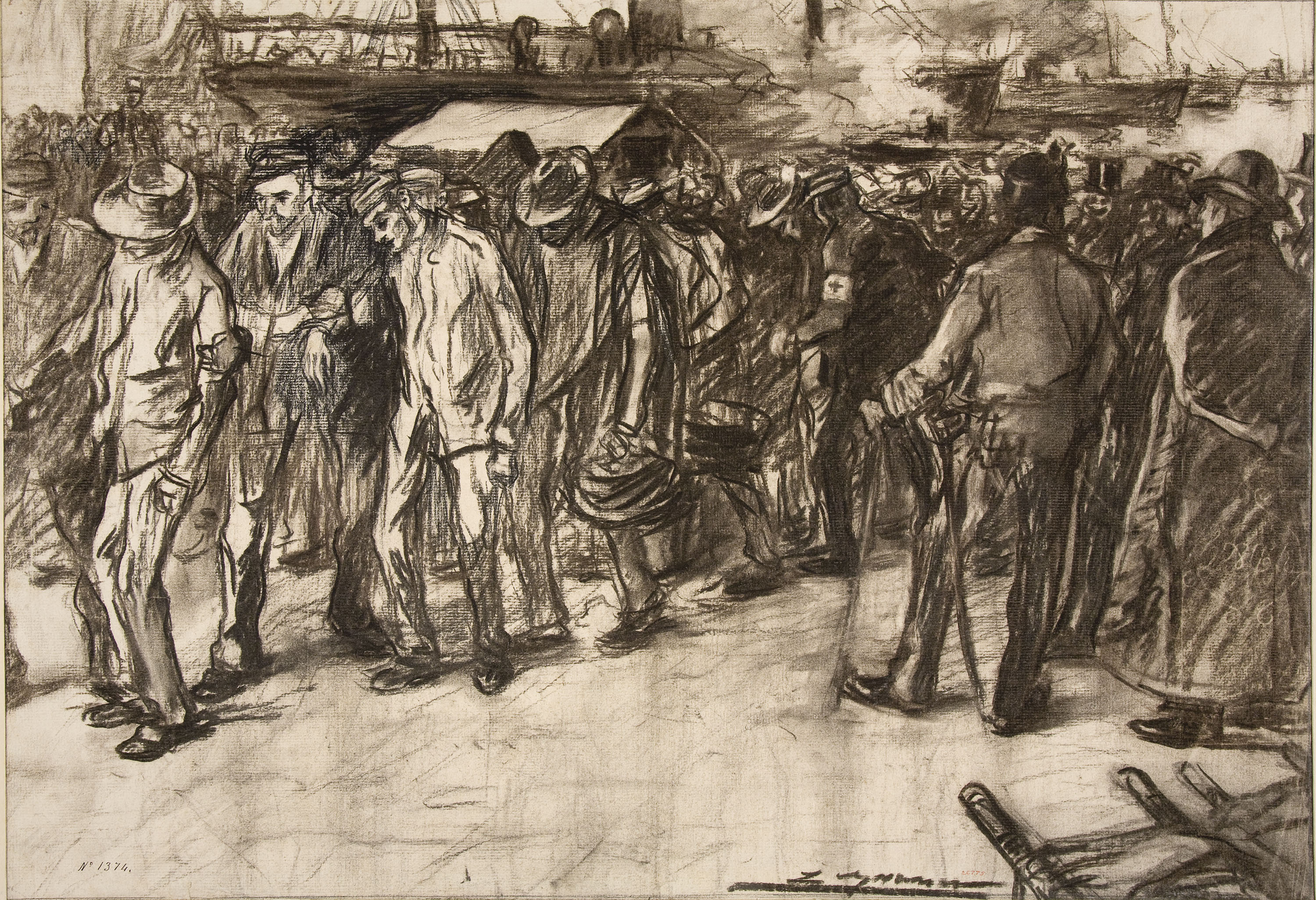 image for: Lluís Graner - Desembarcament de soldats procedents de Cuba - Cap a 1898