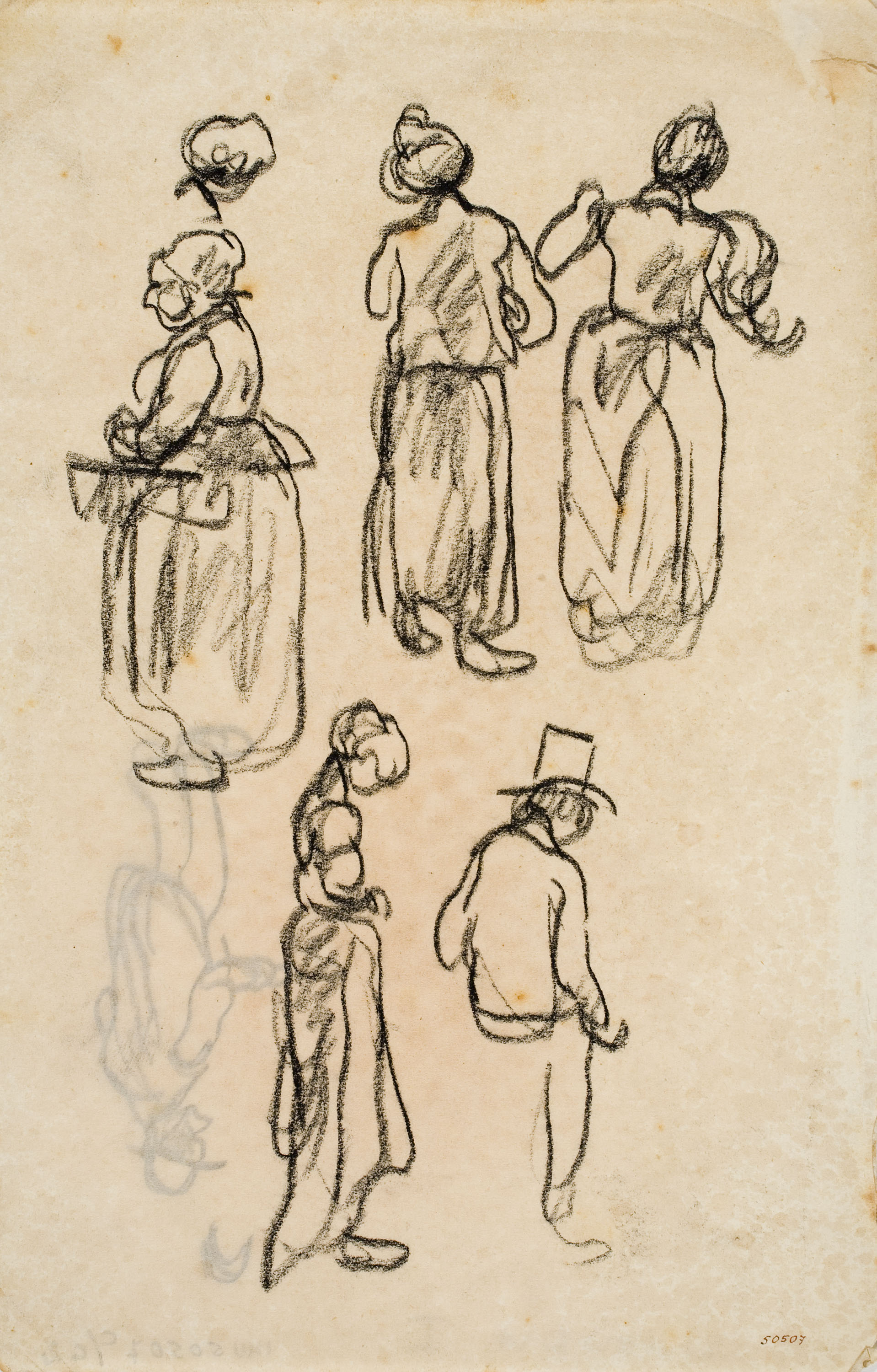 image for: Isidre Nonell - Apunt de figures (anvers) / Apunt de figures (revers) - Cap a 1911