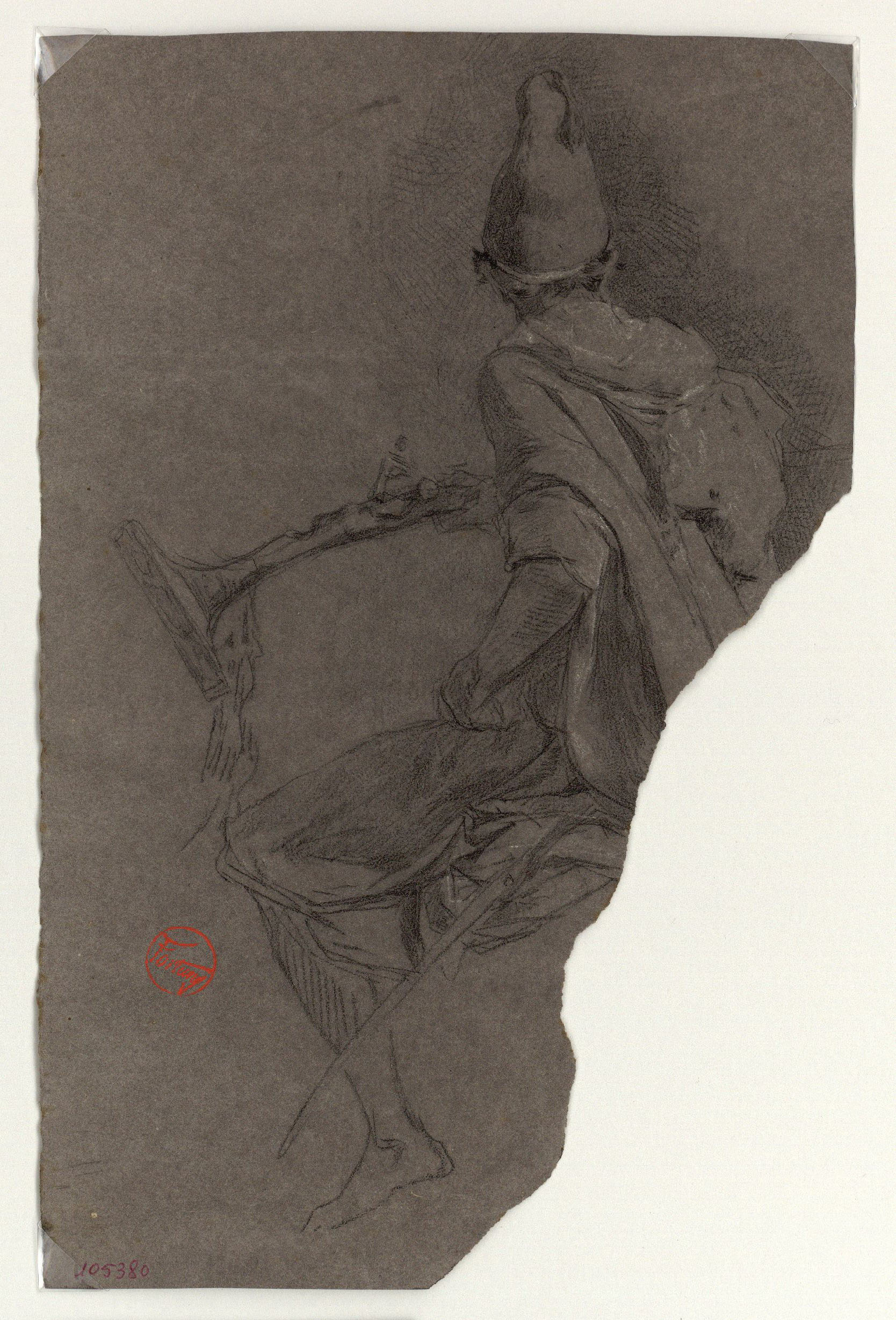 image for: Marià Fortuny - Mohazni (soldat reial) a cavall. Estudi per al quadre «La batalla de Tetuan» - Cap a 1860-1862