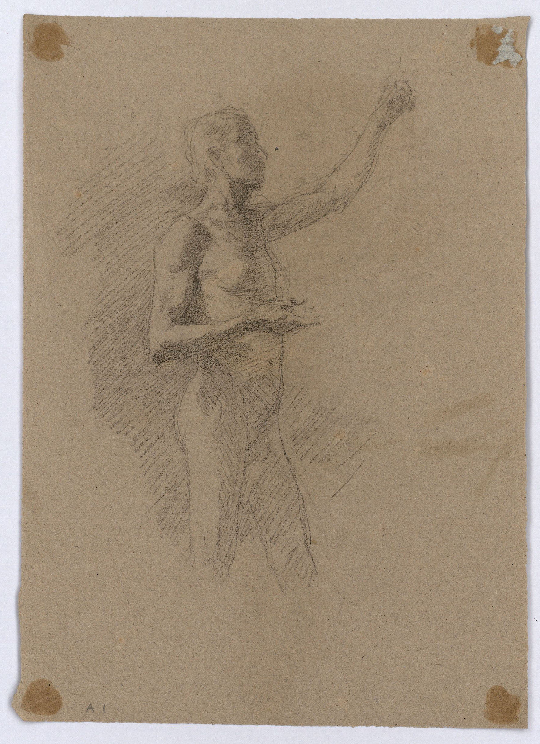 image for: Marià Fortuny - Estudi per al quadre «L'elecció de la model» (anvers) / Estudi acadèmic de nu masculí (revers) - Cap a 1868-1870 [1]