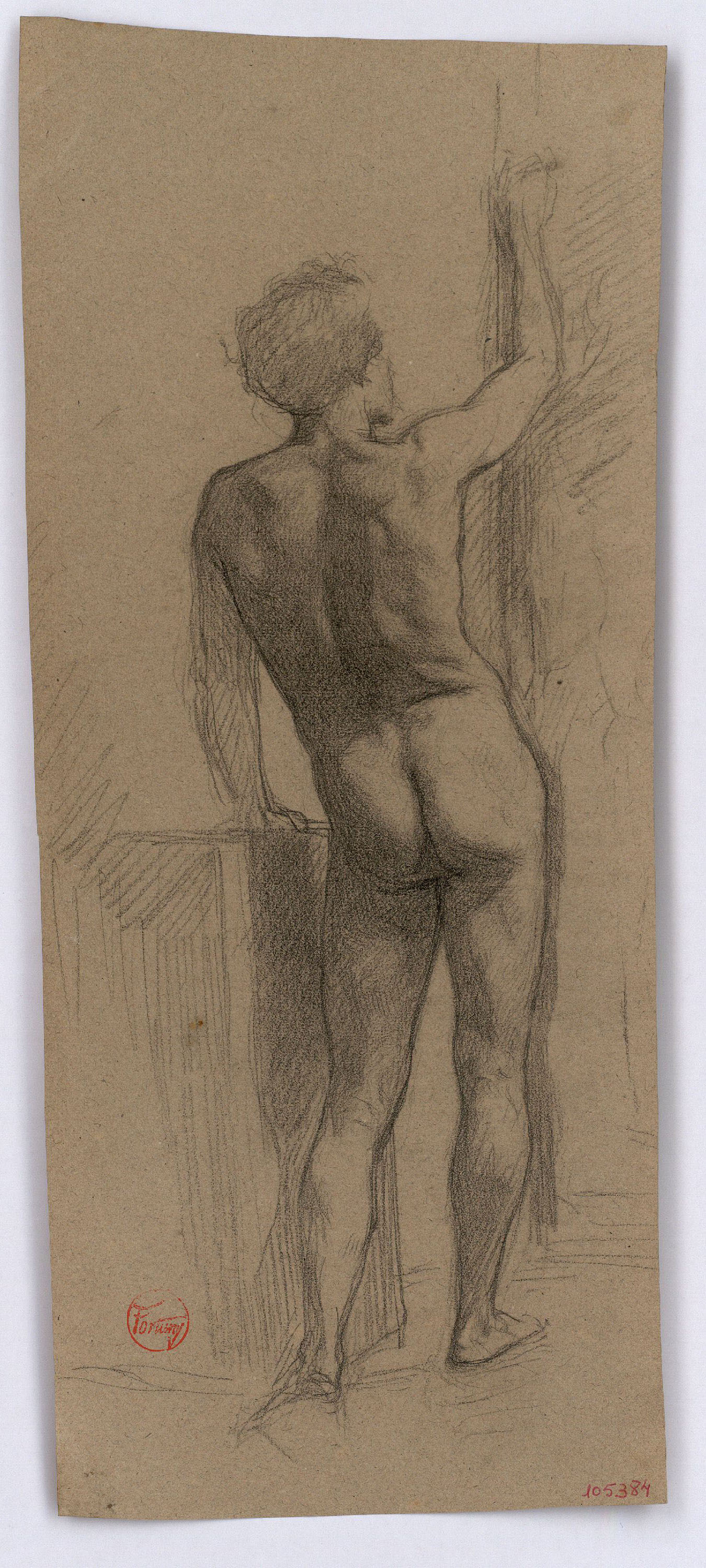 image for: Marià Fortuny - Estudi acadèmic de nu masculí - Cap a 1860-1862