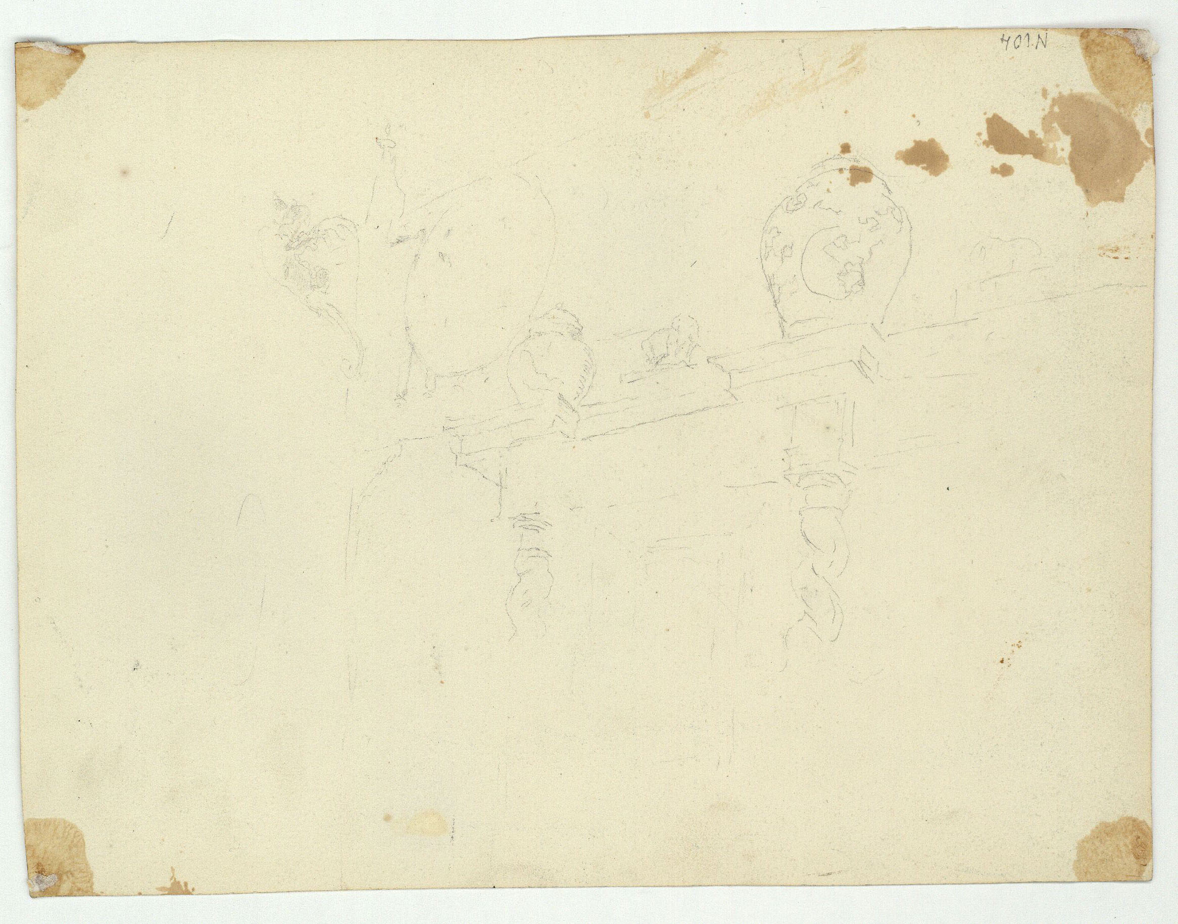 image for: Marià Fortuny - Ornamentació d'estil musulmà (anvers) / Vasos damunt d'una lleixa (revers) - Cap a 1870-1872 [1]