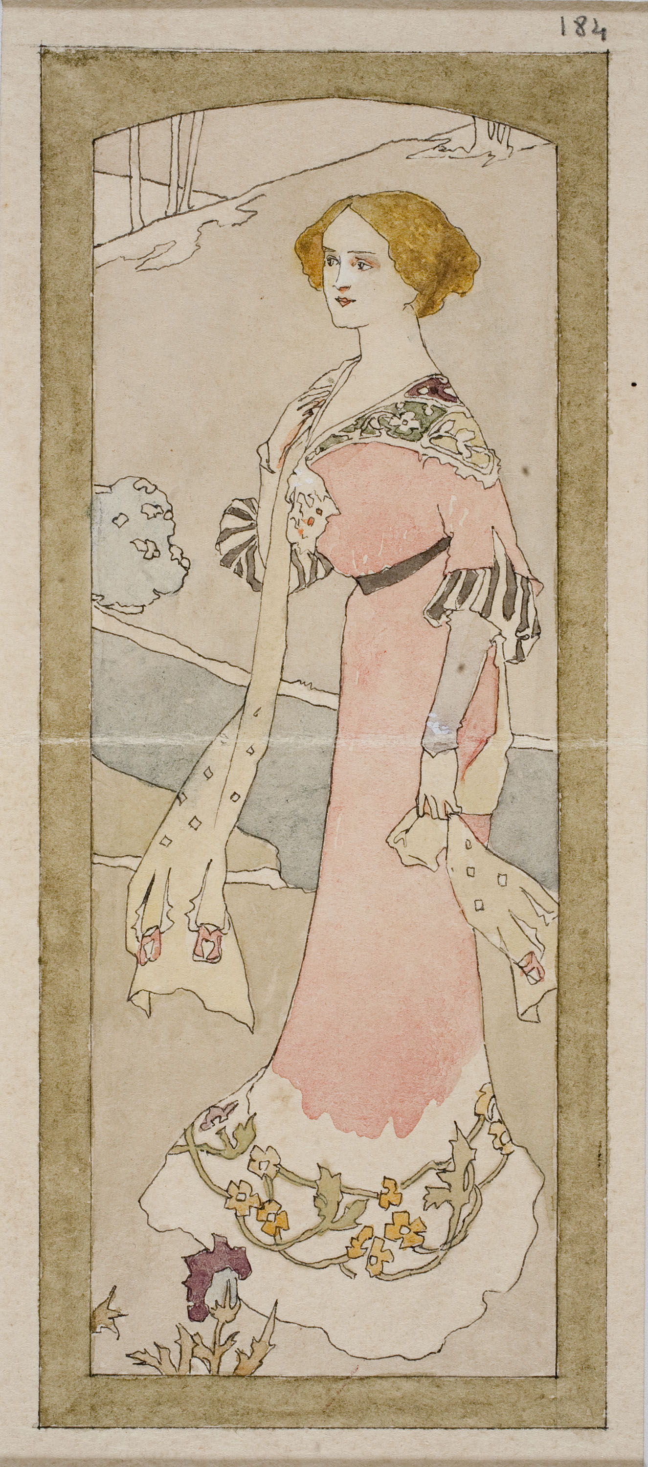 image for: Gaspar Homar - Plafó de marqueteria per al mobiliari de la casa Lleó Morera de Barcelona - Cap a 1905