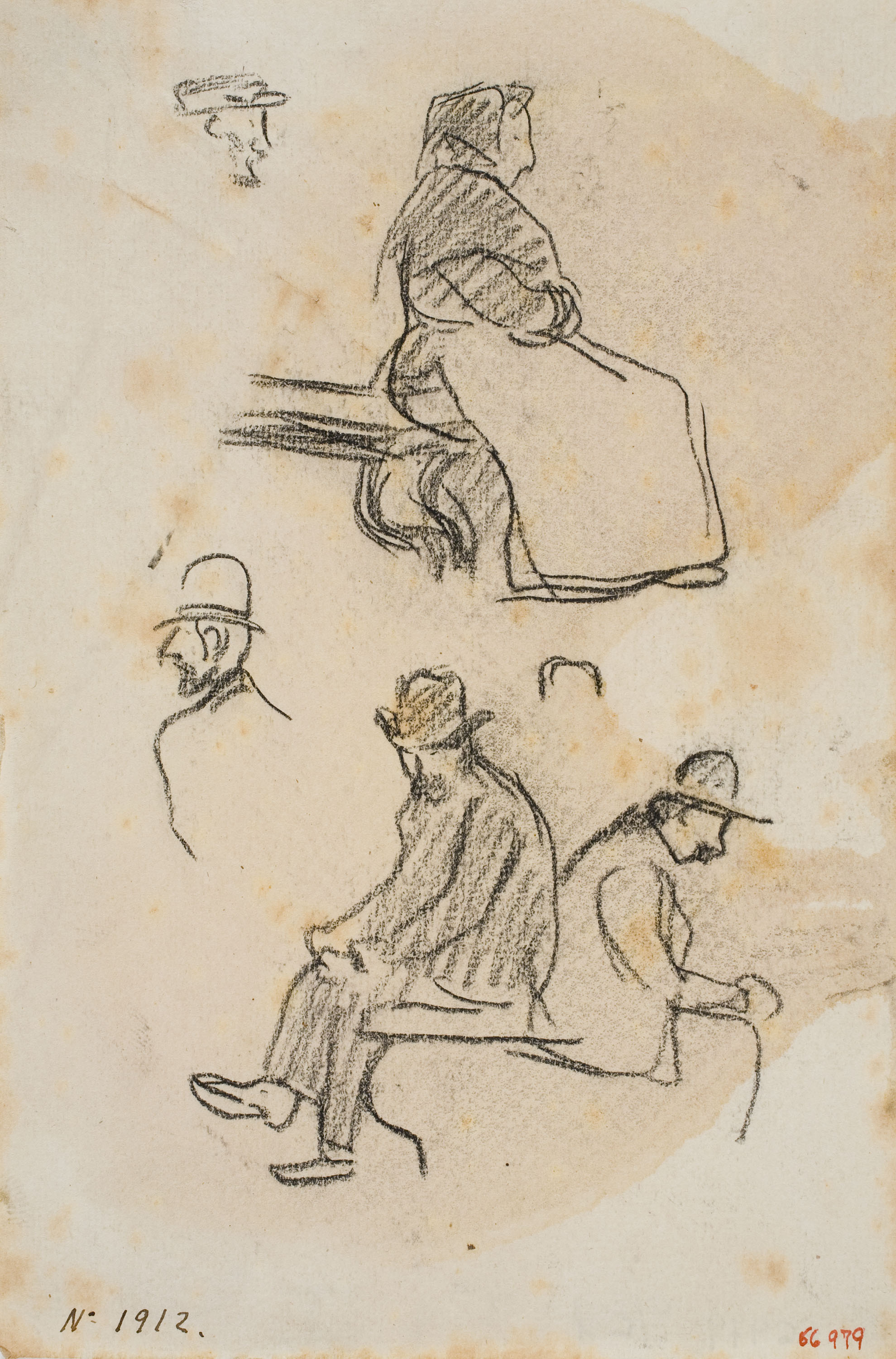 Isidre Nonell - Apunt de figures - Cap a 1894 image for: Isidre Nonell - Apunt de figures - Cap a 1894