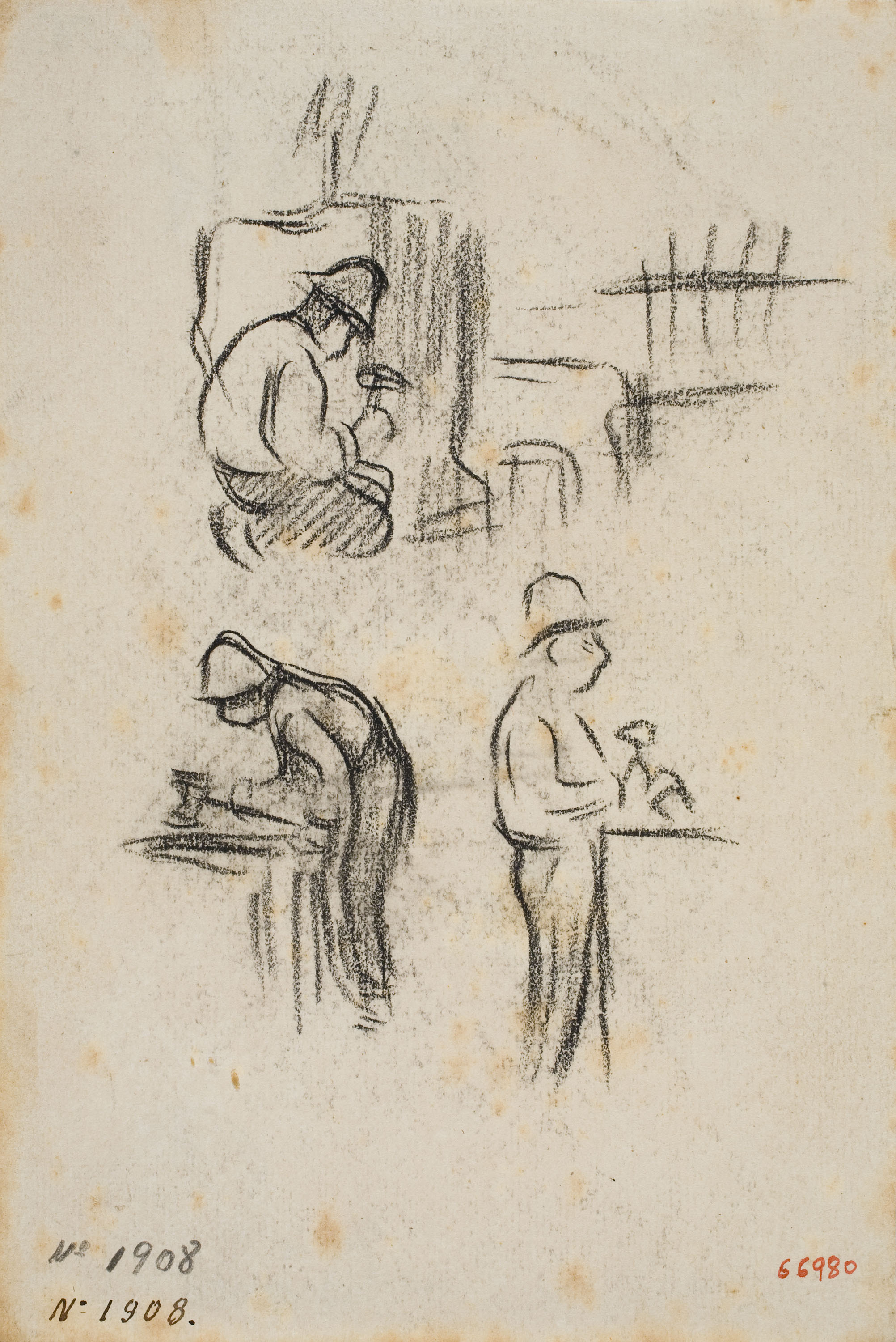 Isidre Nonell - Apunt de figures - Cap a 1894 image for: Isidre Nonell - Apunt de figures - Cap a 1894