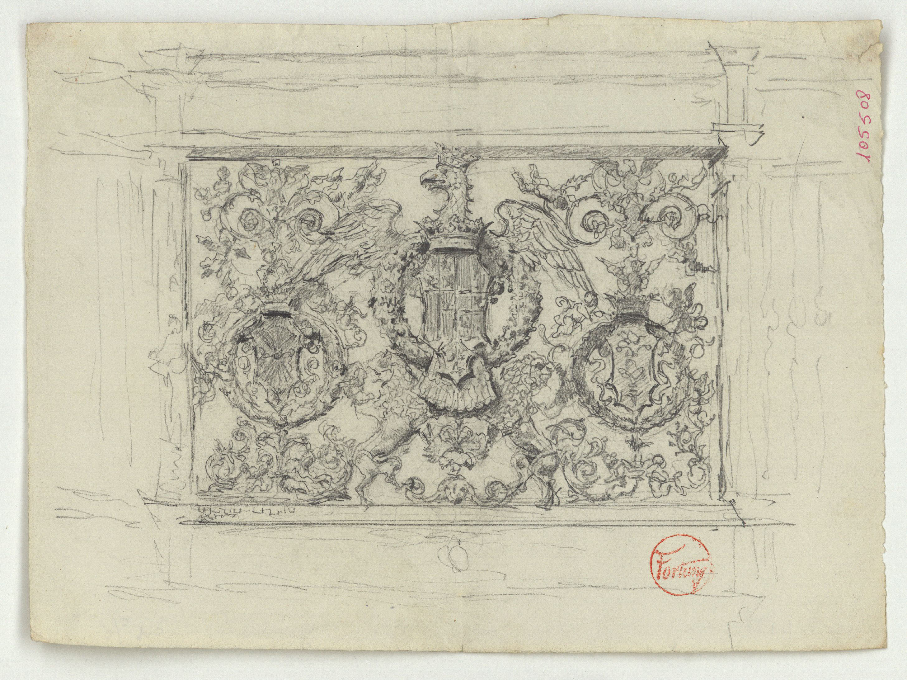 image for: Marià Fortuny - Còpia d'un baix relleu amb àguila imperial - Cap a 1867-1872