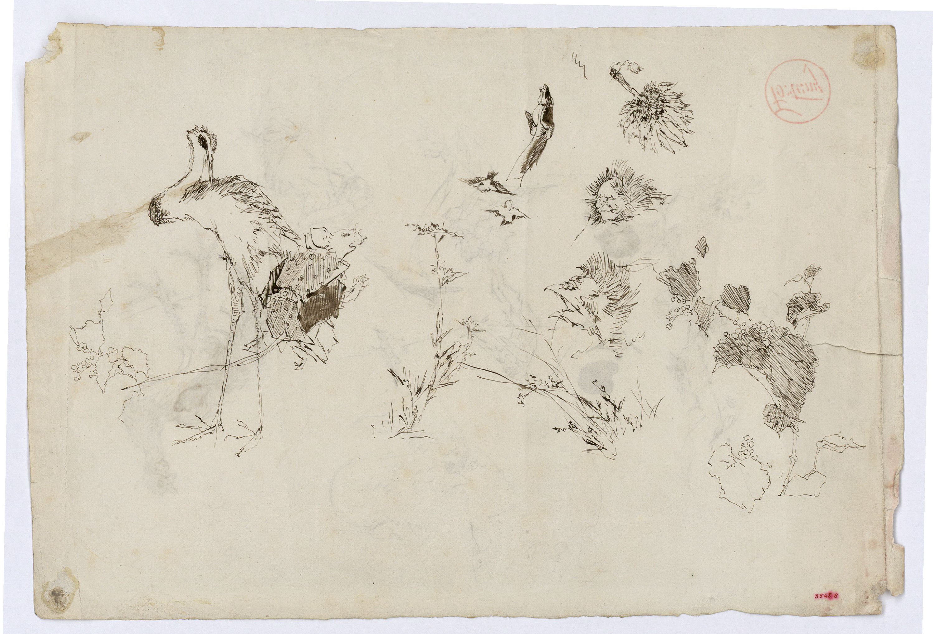 image for: Marià Fortuny - Estudi per al quadre «Els fills del pintor en un saló japonès» (anvers) / Estudi per al quadre «Els fills del pintor en un saló japonès» (revers) - Cap a 1874 [1]