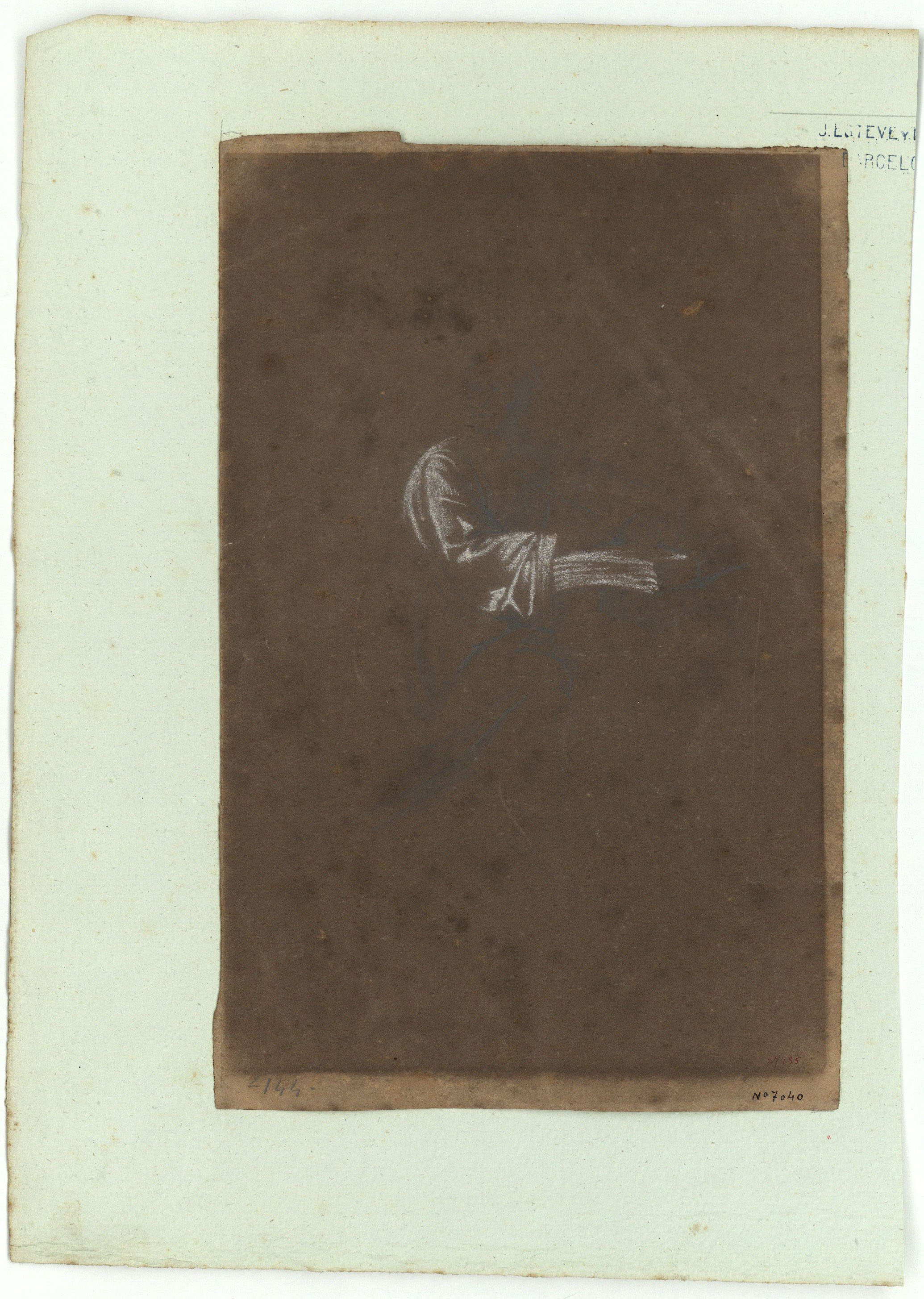 image for: Marià Fortuny - Estudi acadèmic de figura masculina - Cap a 1856-1858