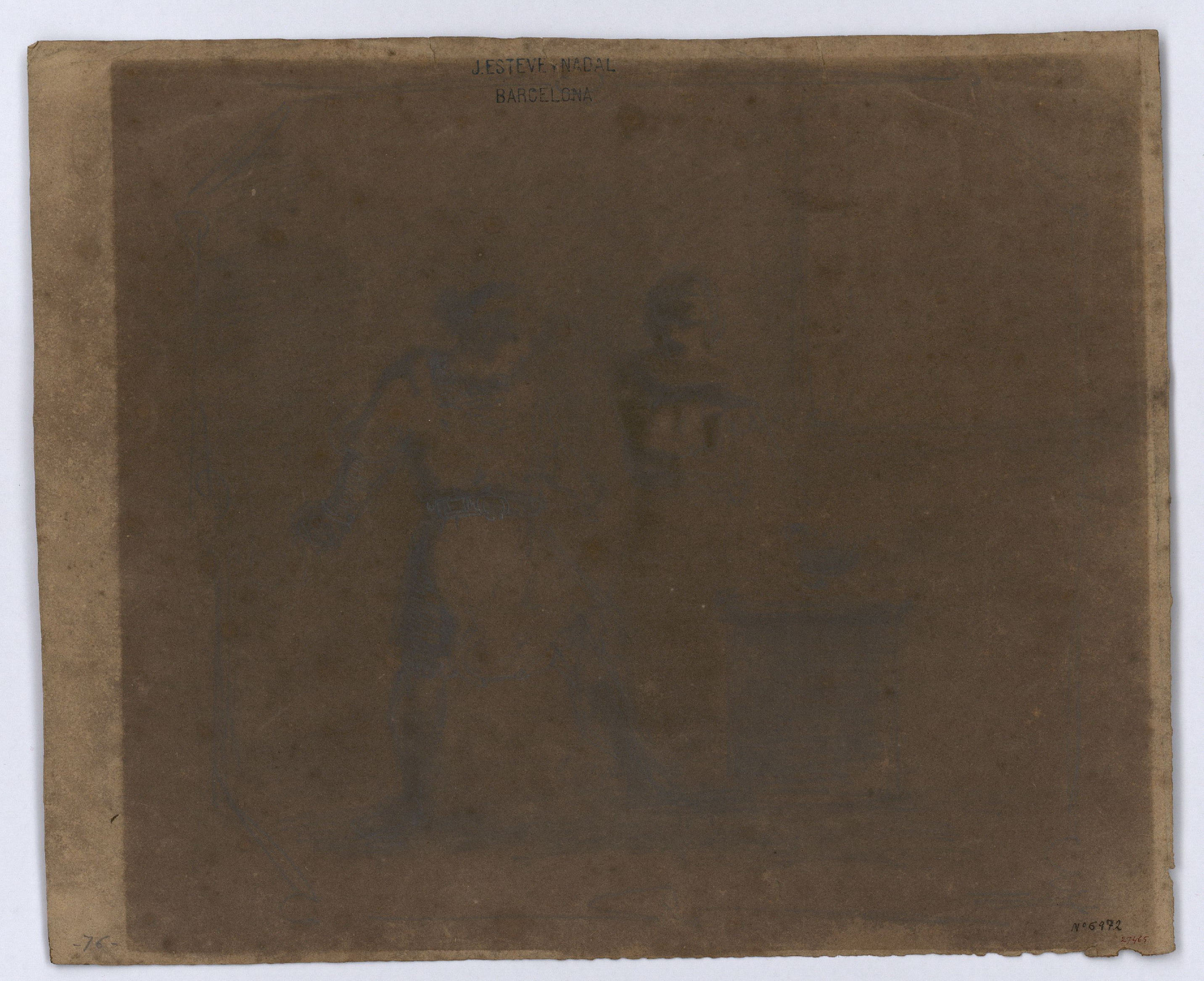 image for: Marià Fortuny - Escena històrica (anvers) / Cares (revers) - Cap a 1856-1858