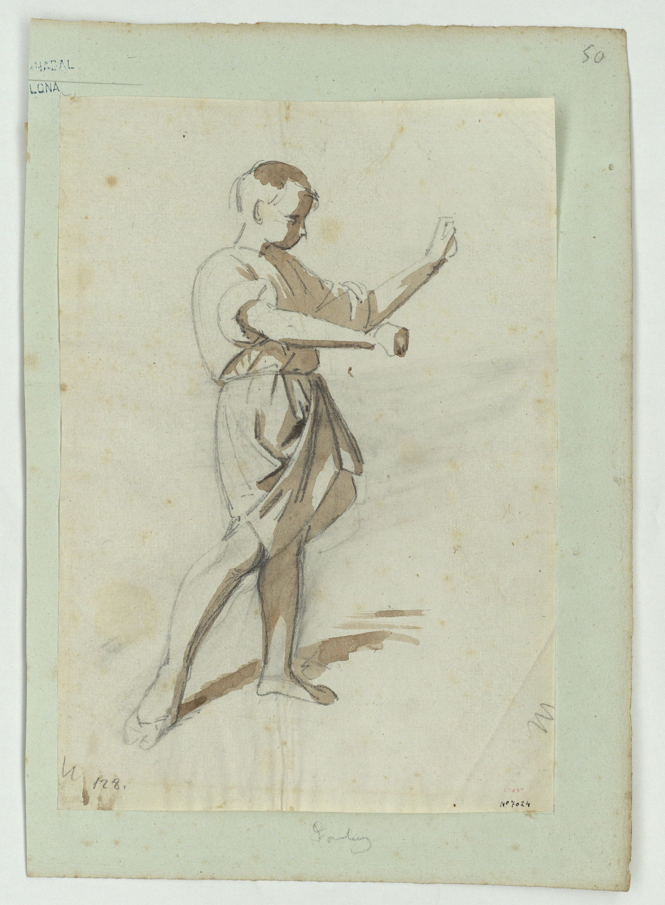 image for: Marià Fortuny - Estudi acadèmic de figura masculina - Cap a 1856-1858