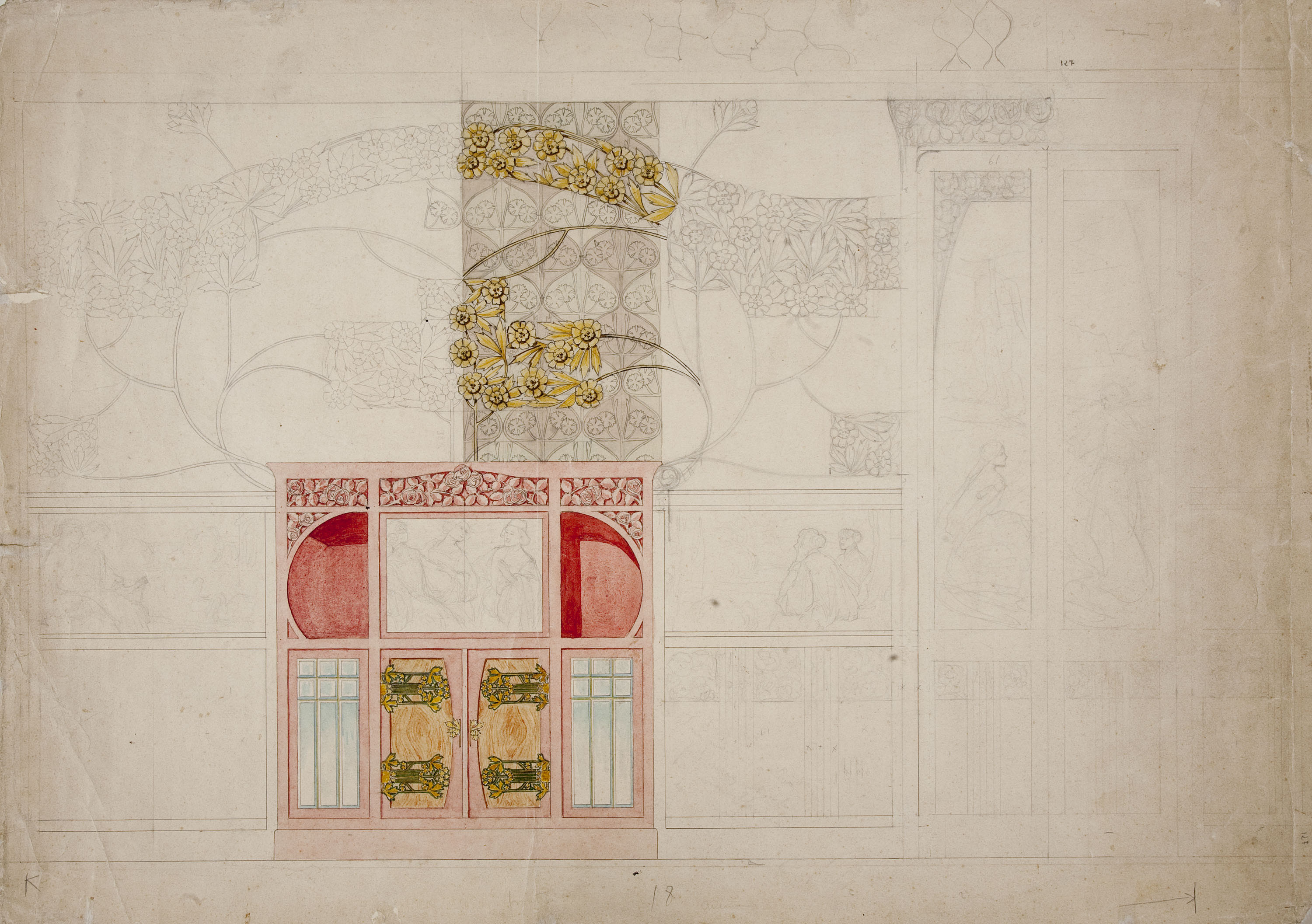 image for: Gaspar Homar - Estudi per al saló de la casa Lleó Morera de Barcelona - Cap a 1903-1905