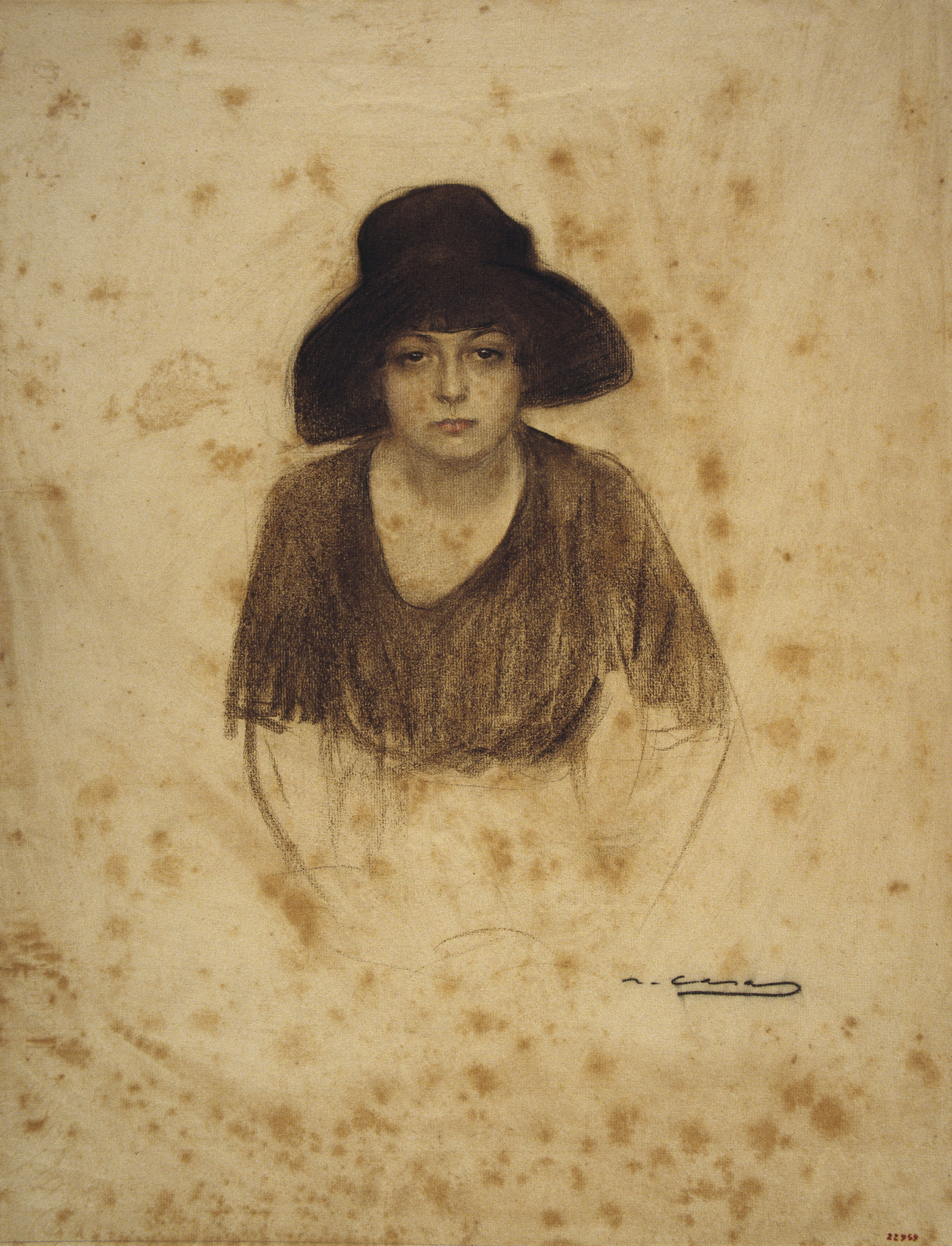image for: Ramon Casas - Bust femení - Cap a 1890-1900