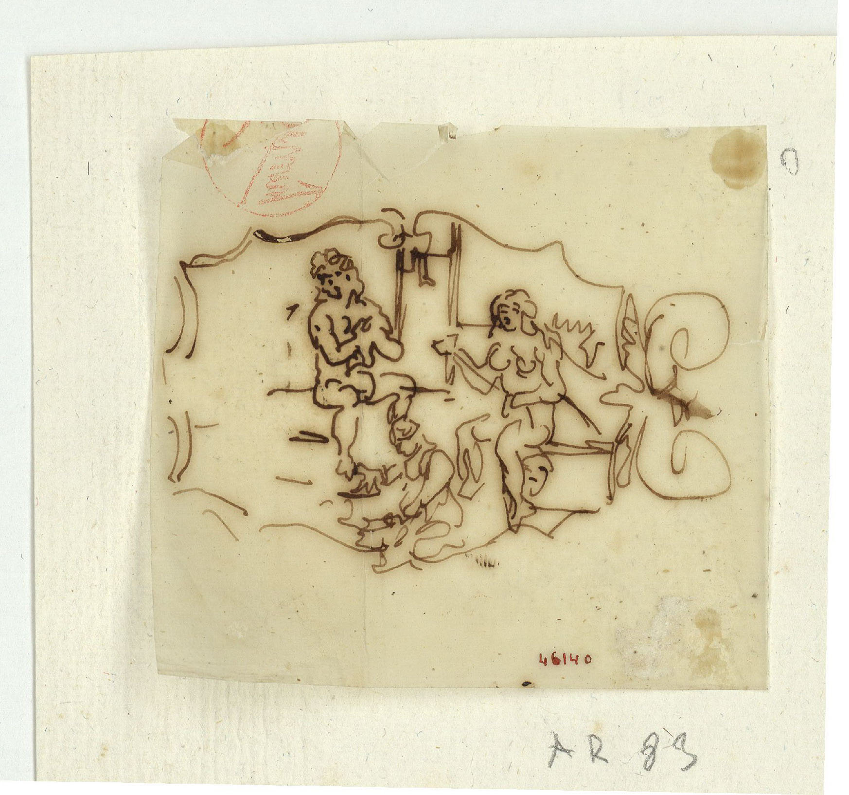 image for: Marià Fortuny - Calc d'una cartel·la historiada - Cap a 1863-1872