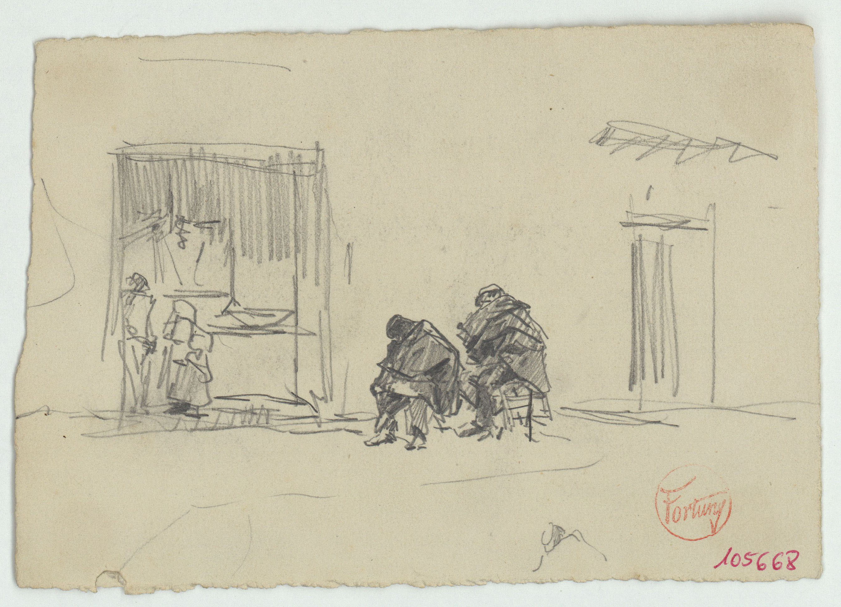 image for: Marià Fortuny - Figures en un carrer - Cap a 1867-1872