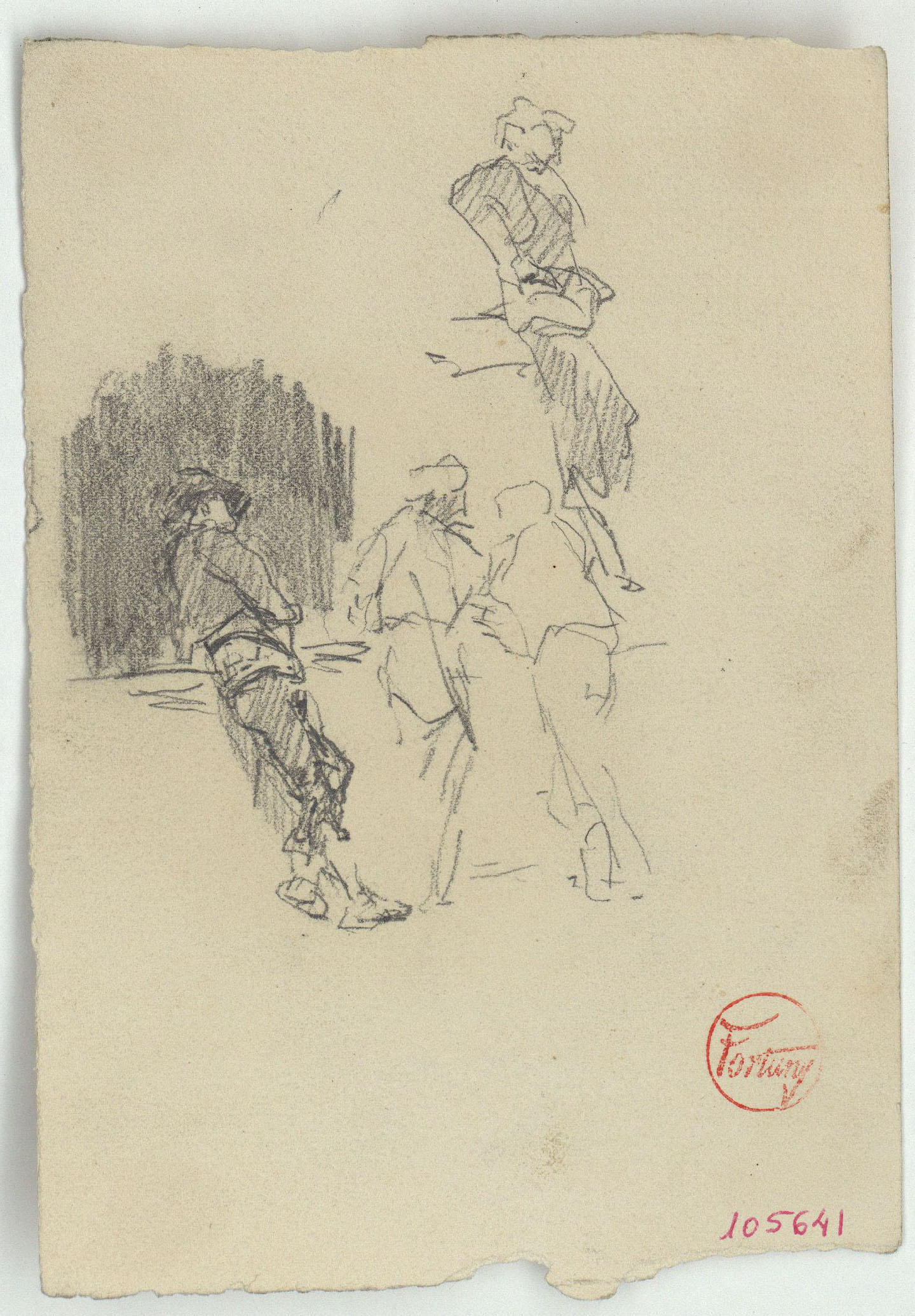 image for: Marià Fortuny - Figures masculines recolzades - Cap a 1863-1872