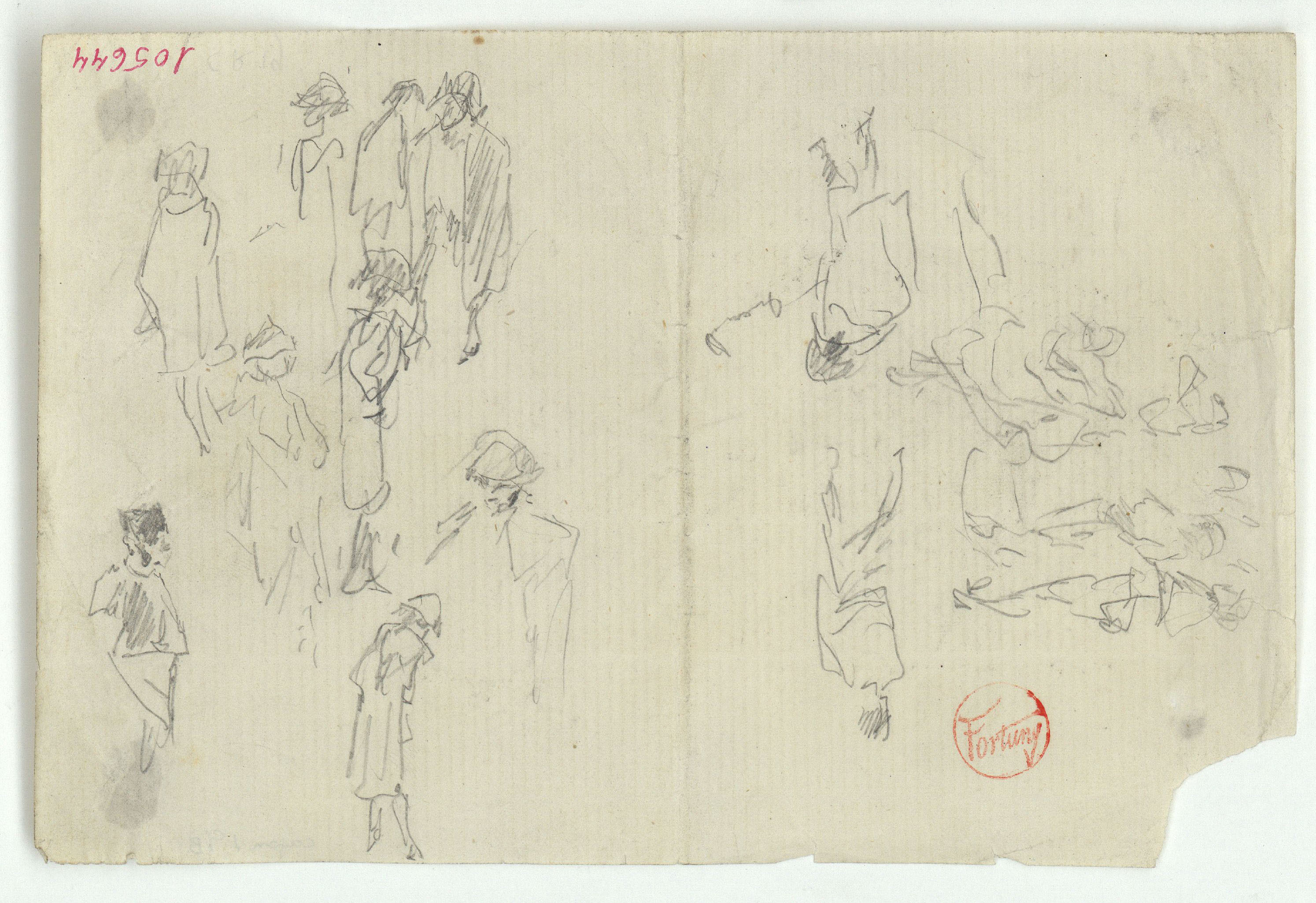 image for: Marià Fortuny - Figures amb capes i bicorns - Cap a 1867-1872