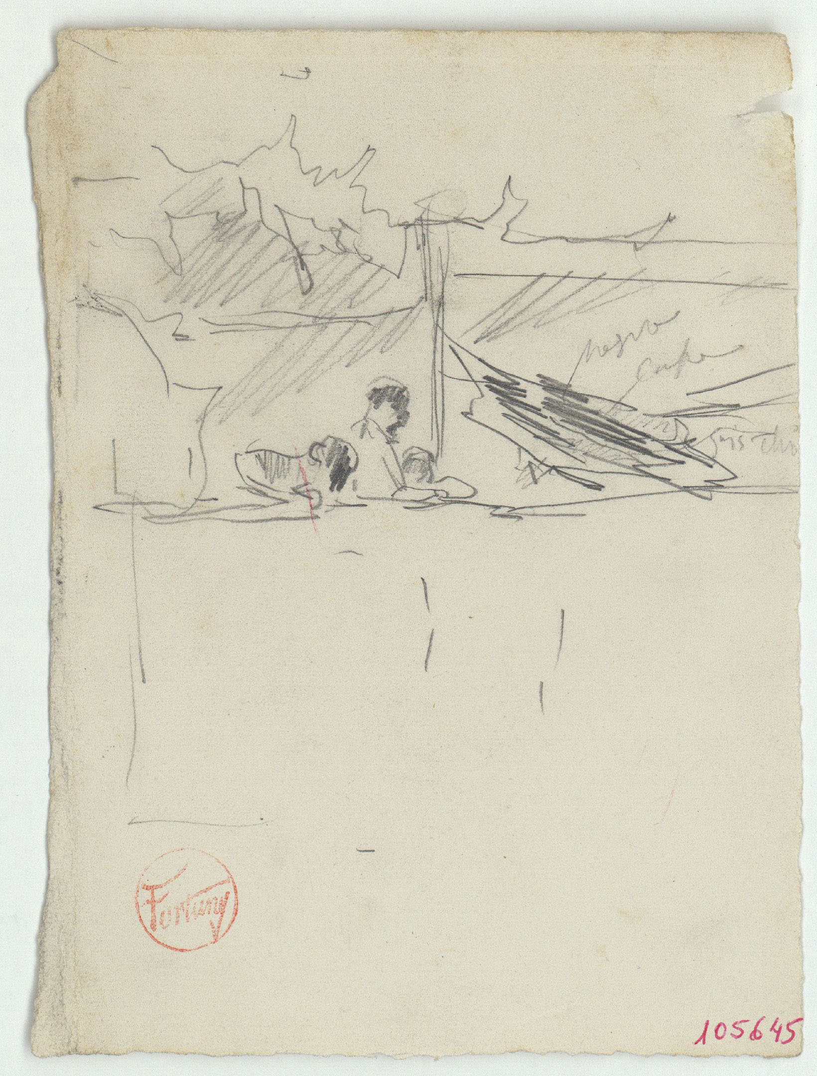 image for: Marià Fortuny - Estudi per al quadre «Dinar a l'Alhambra» [?] - Cap a 1872