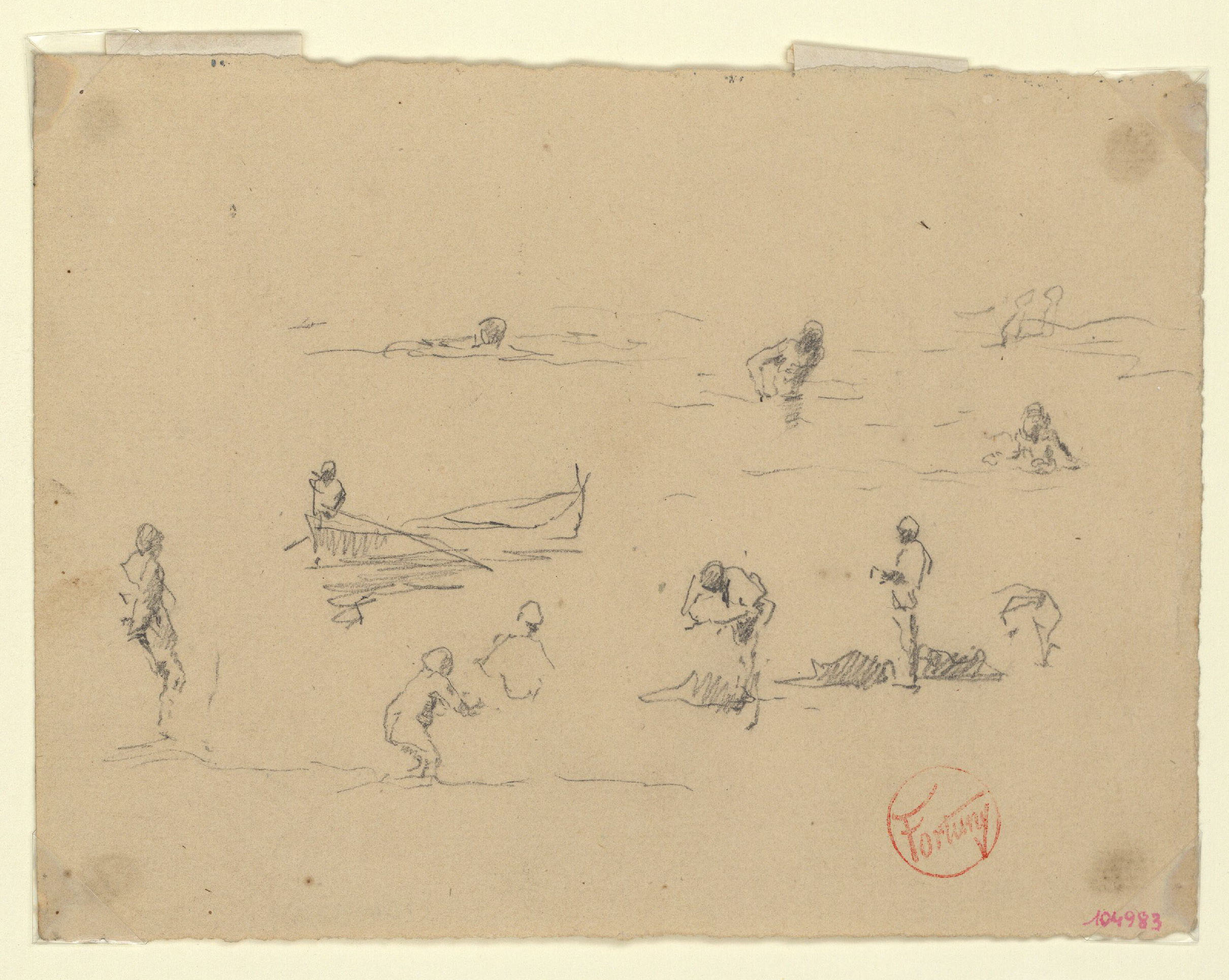 image for: Marià Fortuny - Estudi per al quadre «Platja de Portici» - Cap a 1874