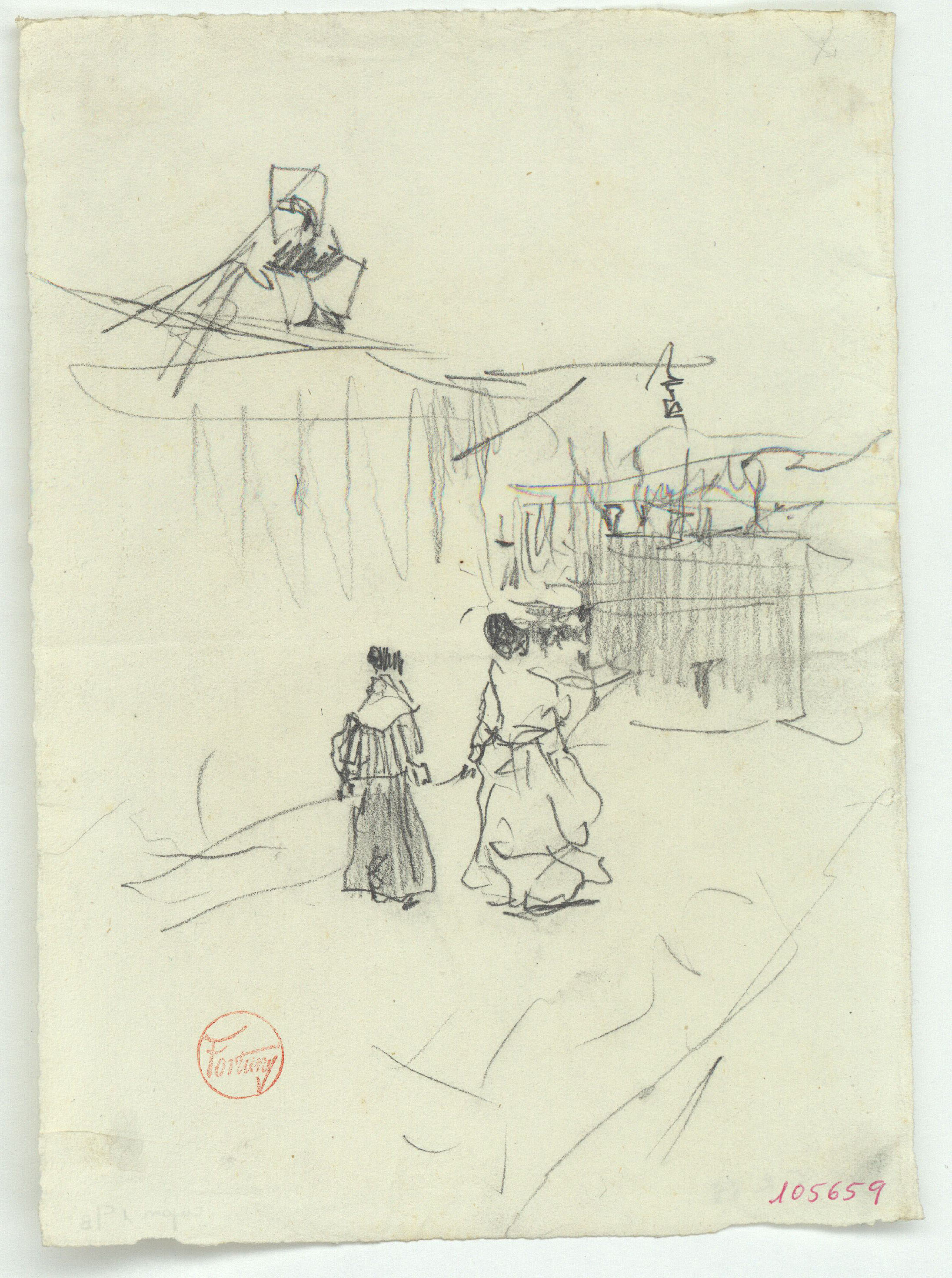 image for: Marià Fortuny - Figures femenines en un carrer - Cap a 1870-1872