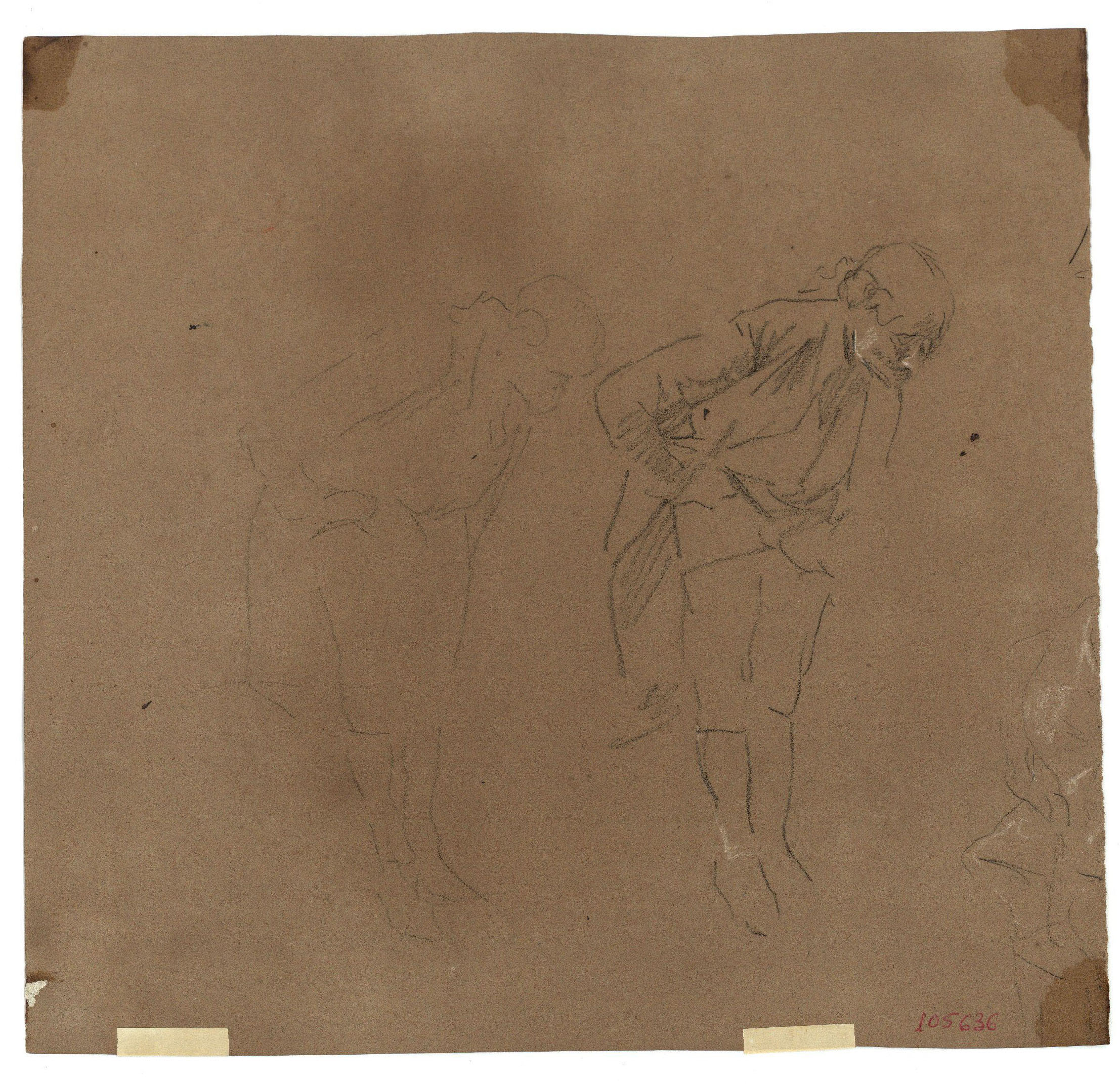 image for: Marià Fortuny - Artista pintant un guitarrista del natural (anvers) / Estudi per al quadre «L'elecció de la model» (revers) - Cap a 1863-1867 [1]