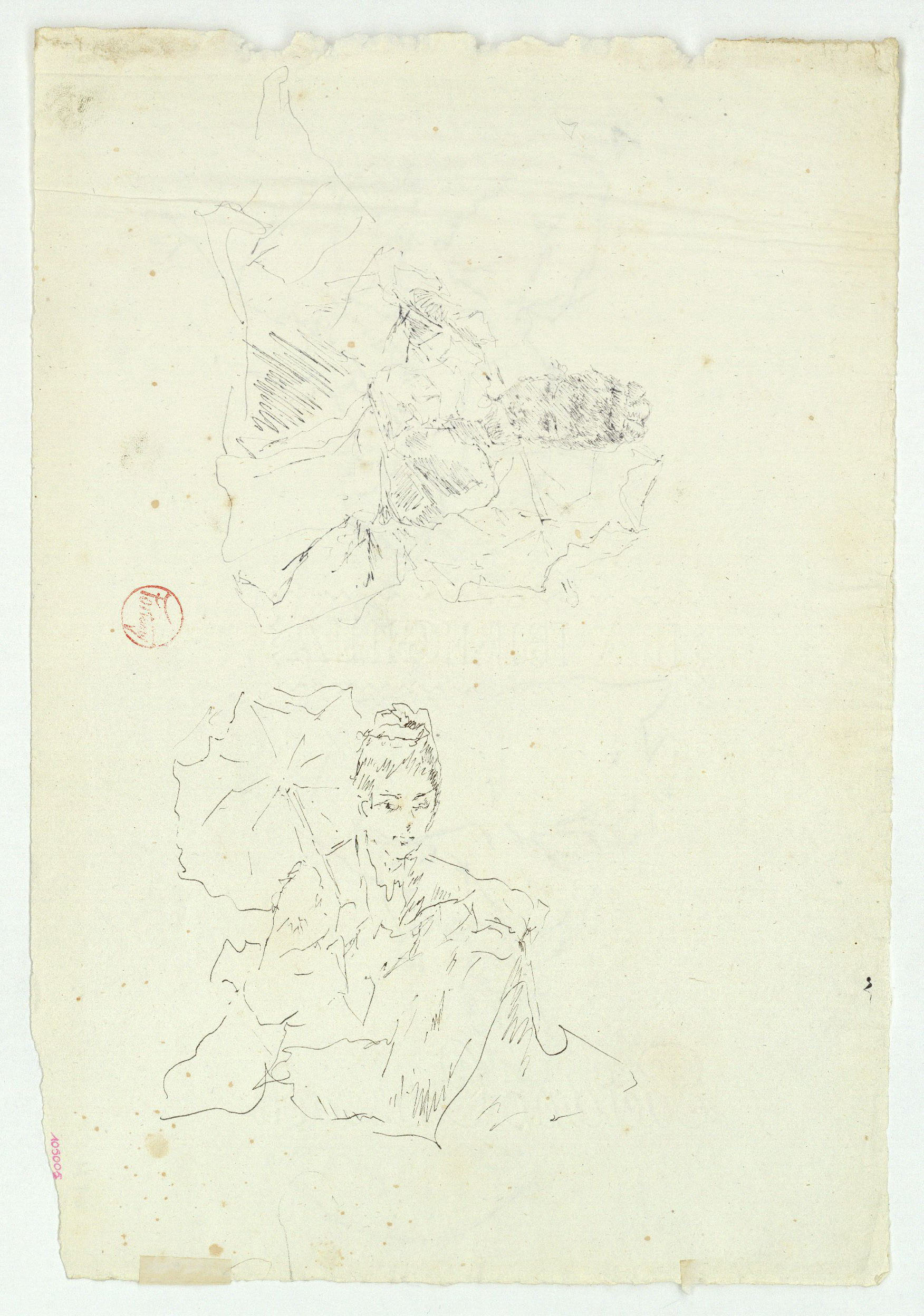 image for: Marià Fortuny - Estudi per al quadre «Platja de Portici» (anvers) / Estudi per al quadre «Platja de Portici» (revers) - Cap a 1874