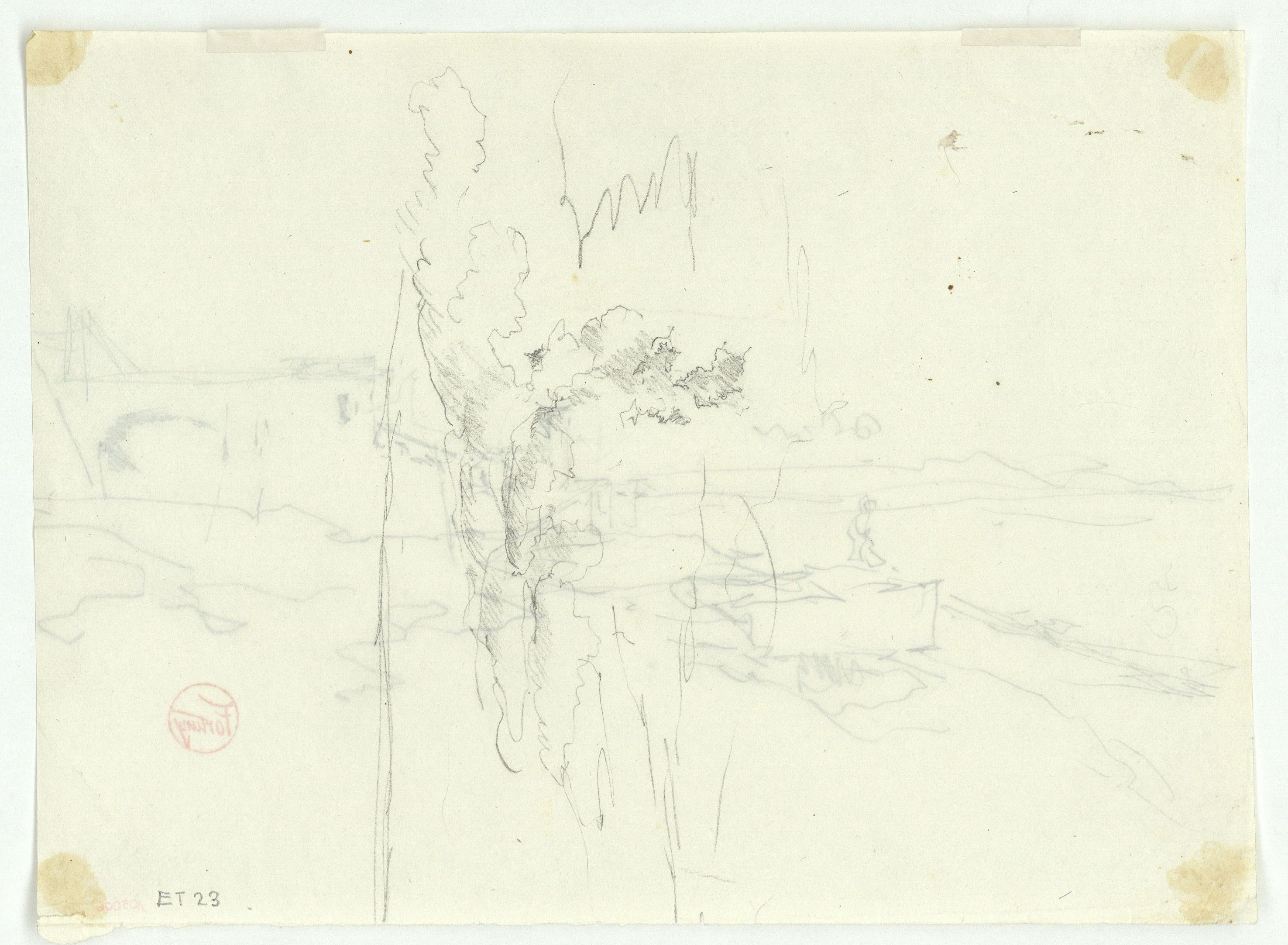 image for: Marià Fortuny - Estudi per al quadre «Platja de Portici» (anvers) / Estudi per al quadre «Platja de Portici» (revers) - Cap a 1874 [1]