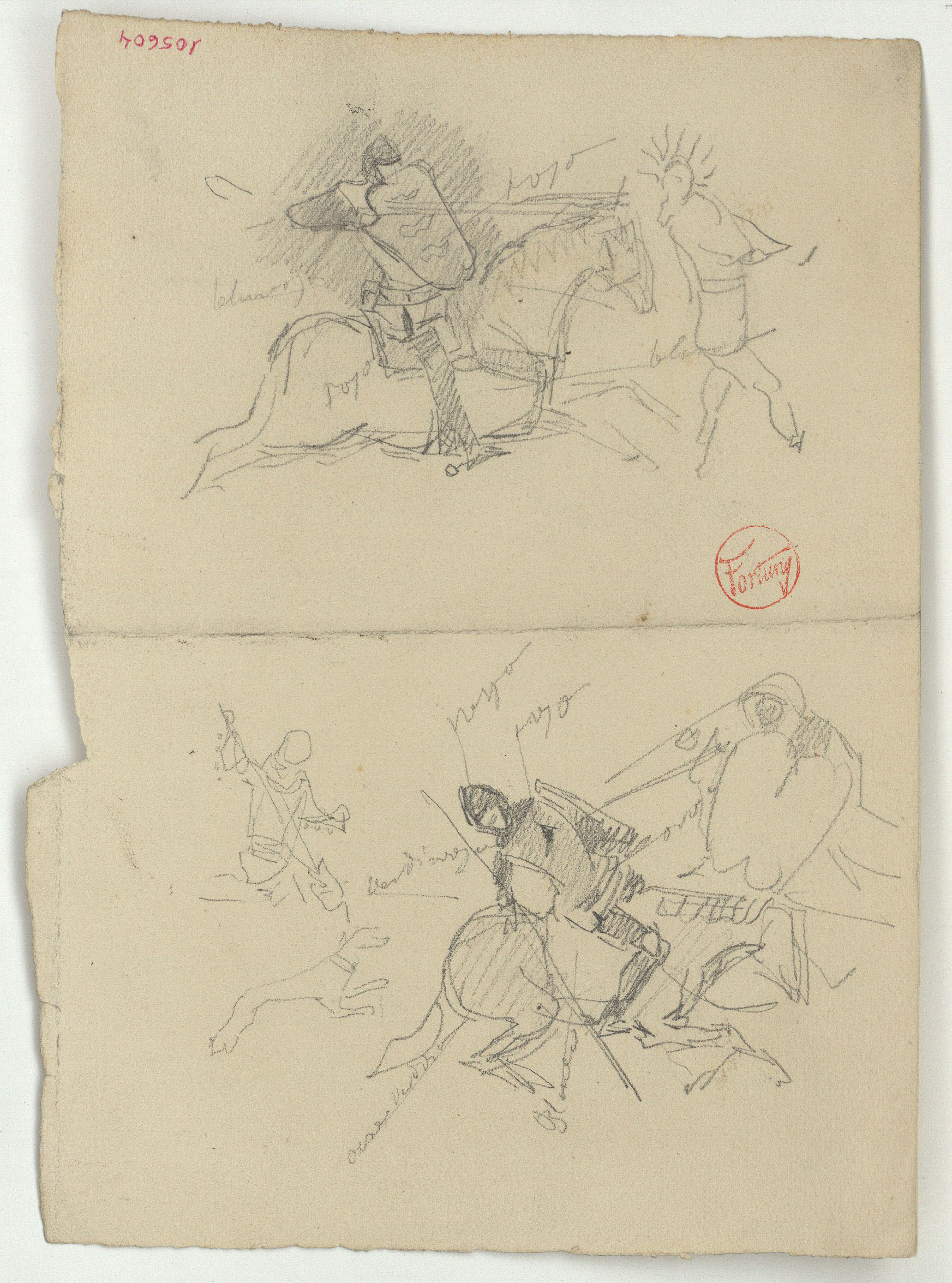 image for: Marià Fortuny - Estudi per al quadre «La matança dels Abenserraigs» - Cap a 1870